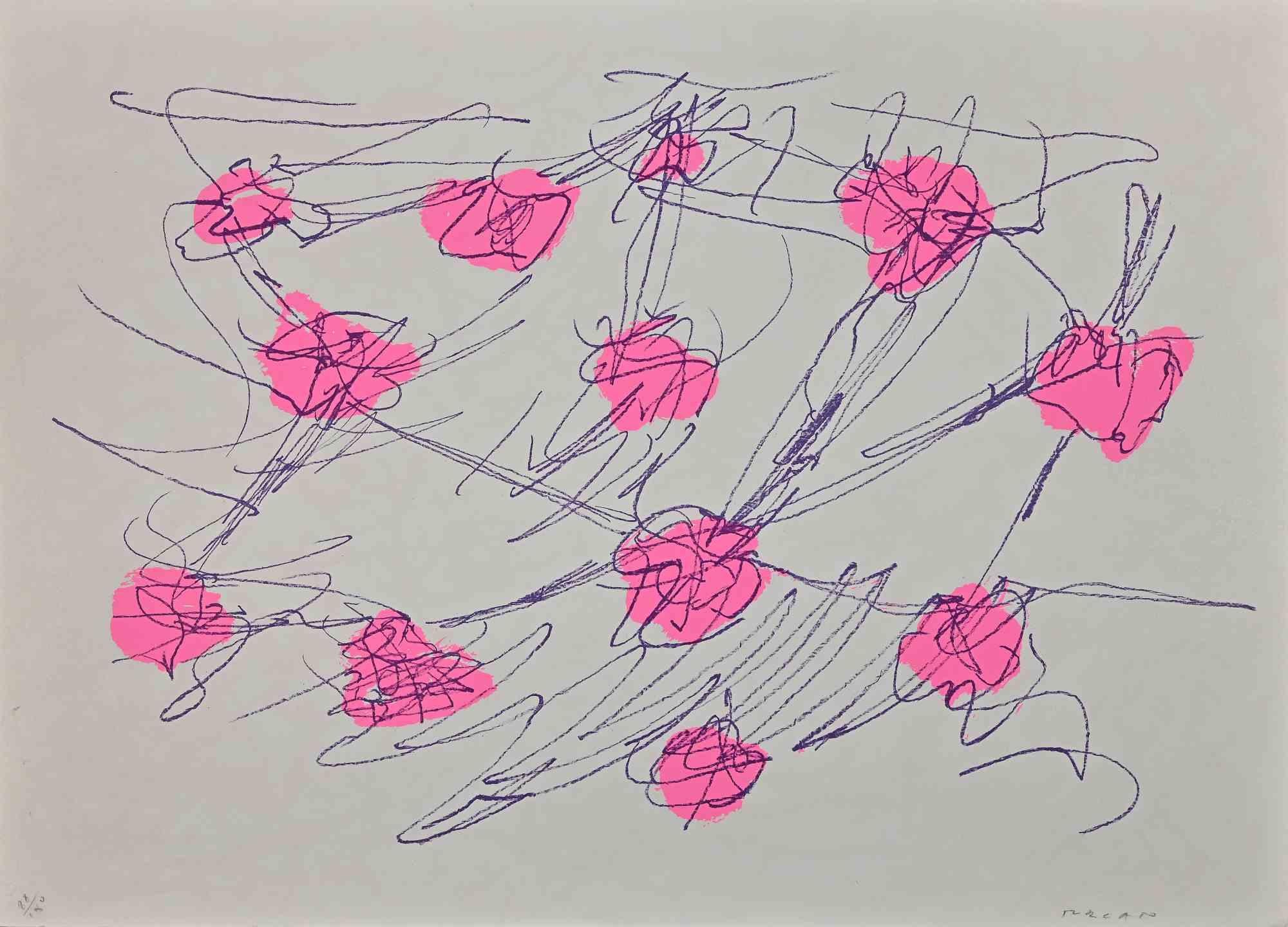 Abstract Composition est une sérigraphie colorée réalisée par l'artiste contemporain Giulio Turcato dans les années 1970.

Signé à la main au crayon en bas à droite.

Numéroté dans la marge inférieure gauche, édition 88/100.

Bonnes