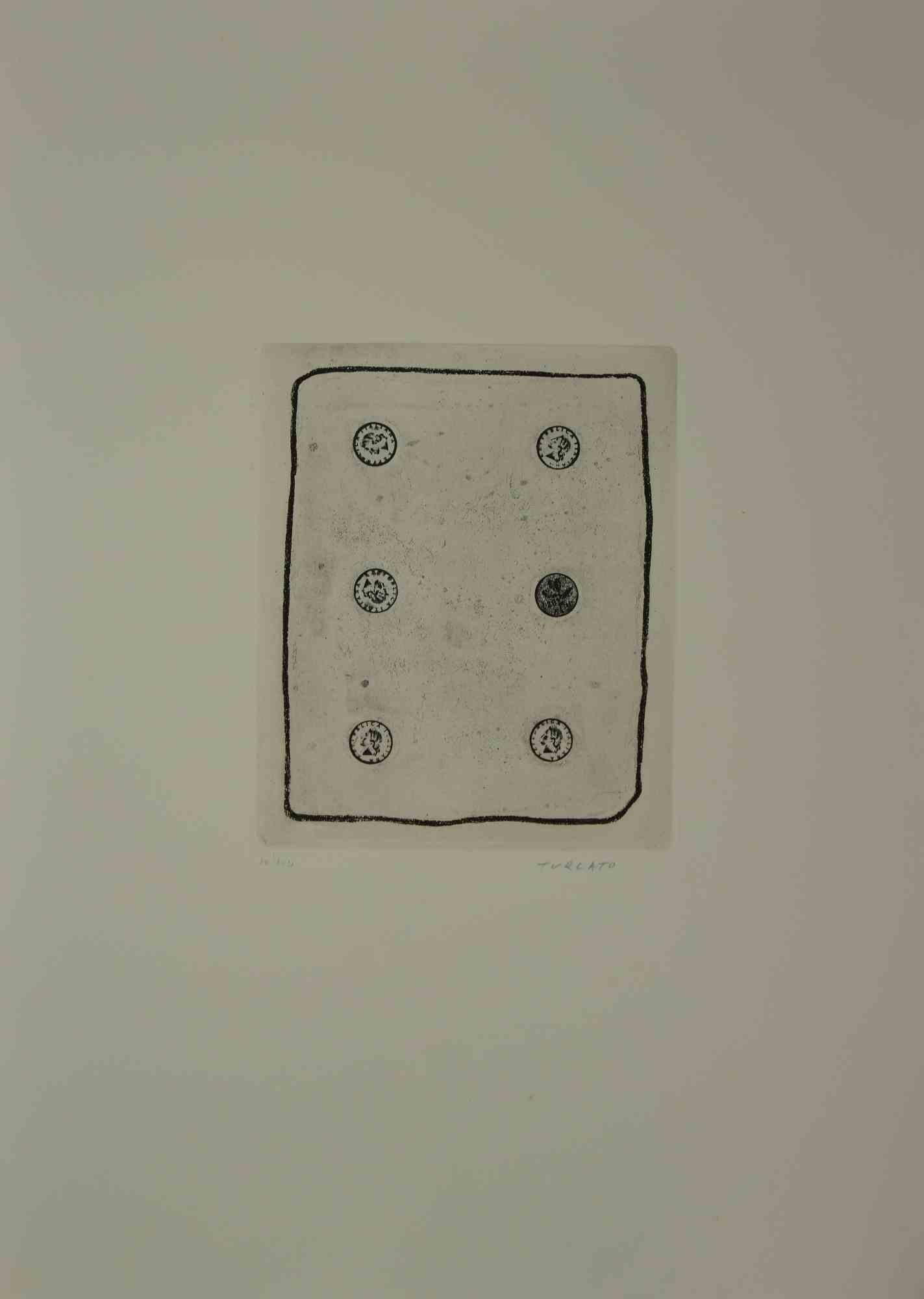 Radierung „Composition“ von Giulio Turcato, signiert, 1964, Auflage 16/102