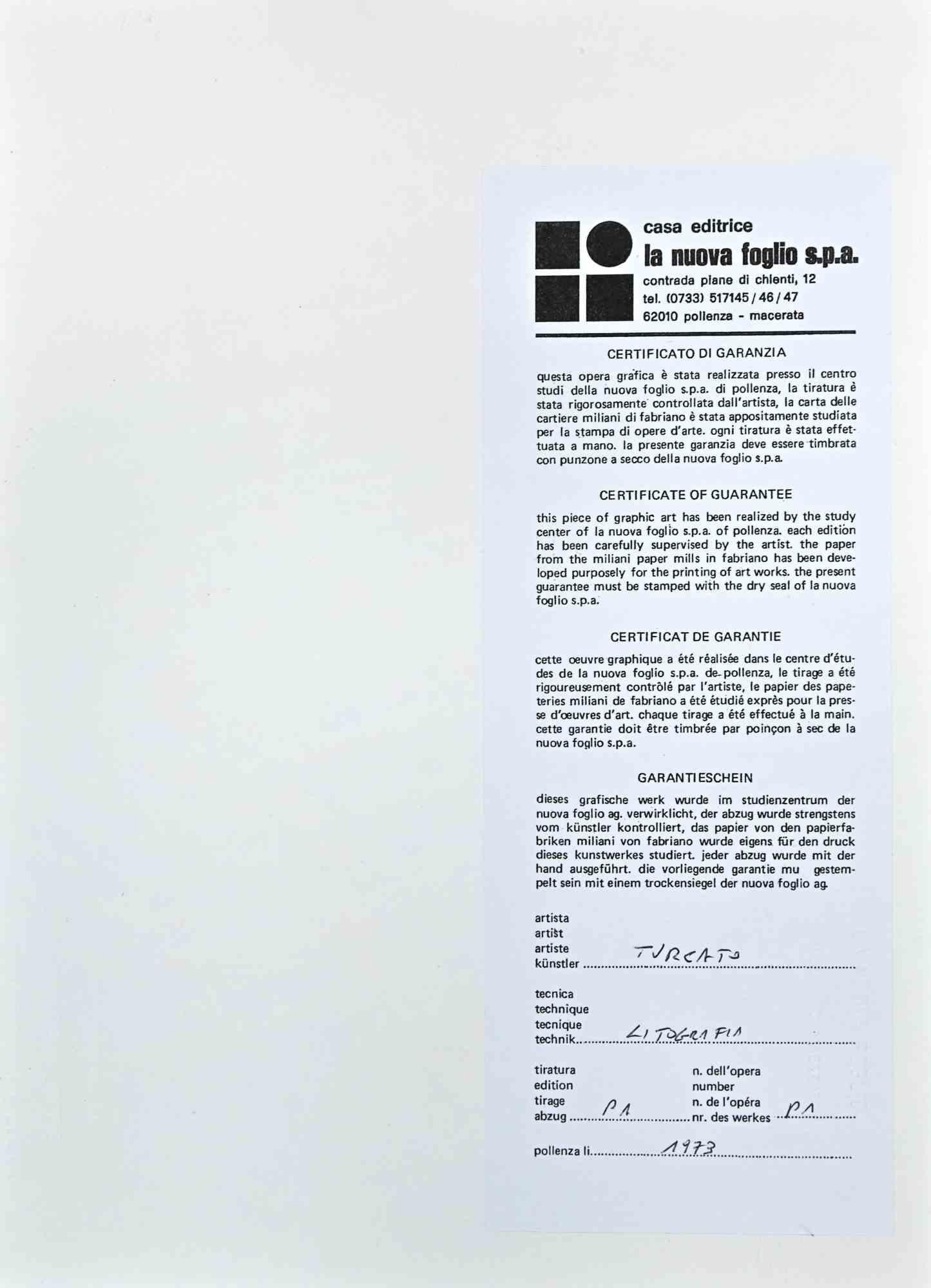 Foglie - Serigrafia originale di Giulio Turcato - 1973 in vendita 1