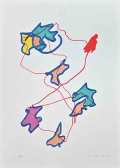 Leaves – Original Siebdruck von Giulio Turcato – 1973