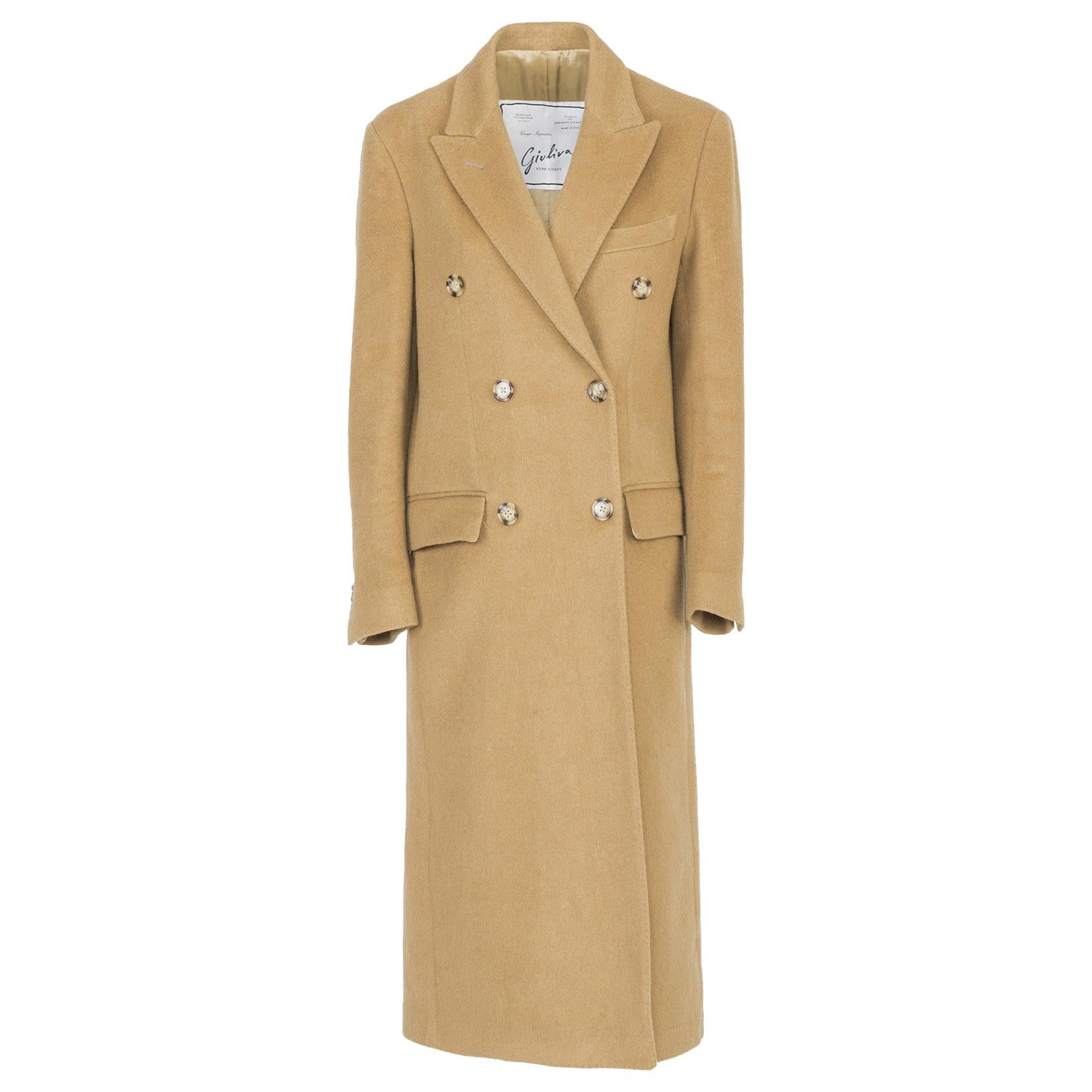 Giuliva Heritage Camel Wool & Cashmere Cindy Coat - Size US 8