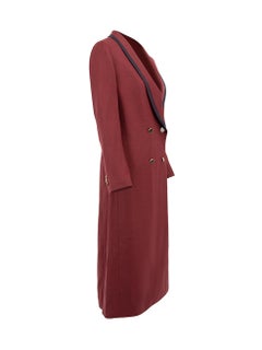 Giuliva Heritage Collection Women's Burgundy Wool Double Breasted Long Coat