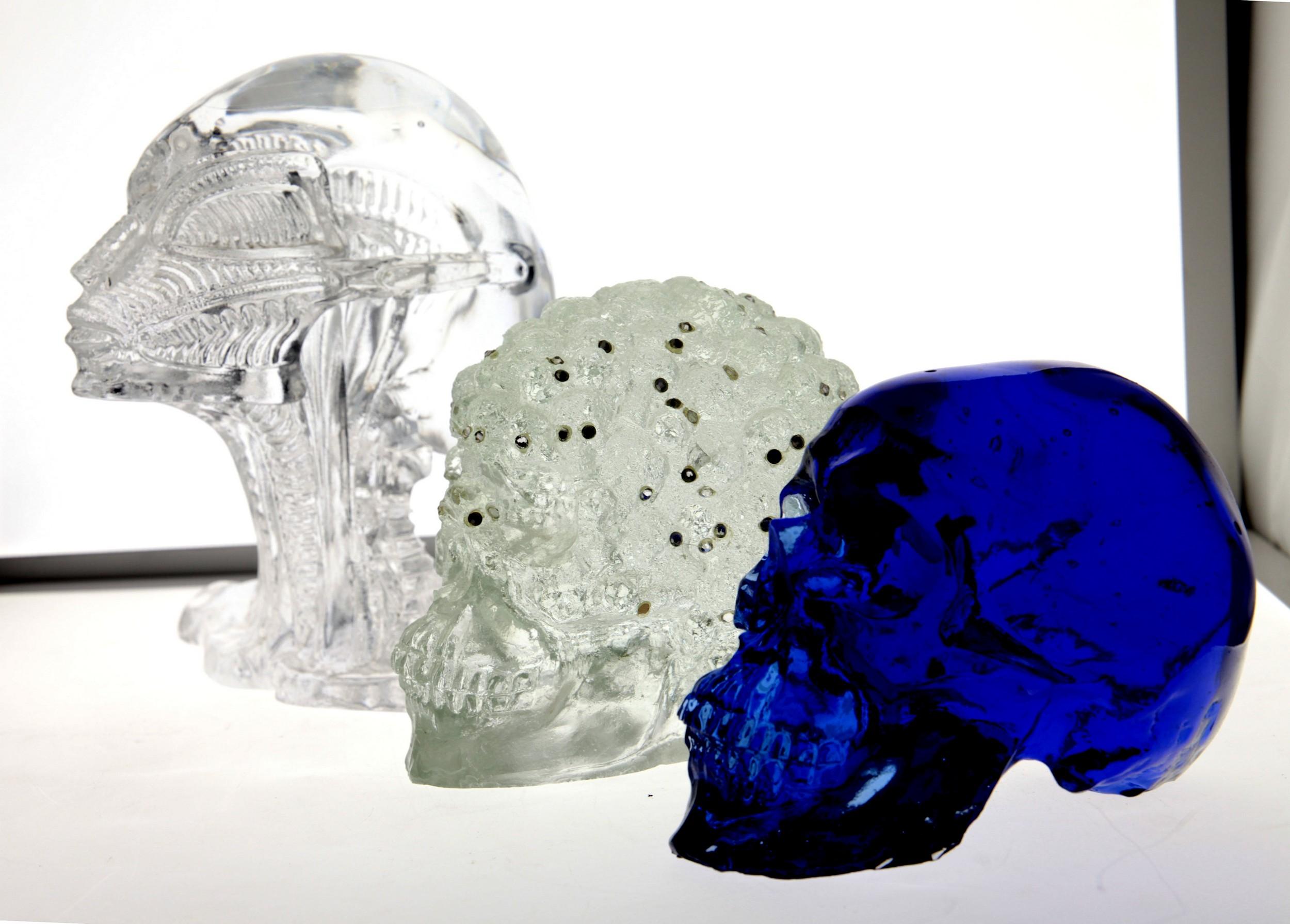 Art Glass Giuman, Memento Mori Trittico Evolution, Murano Glass Lost Wax Cast, 2010