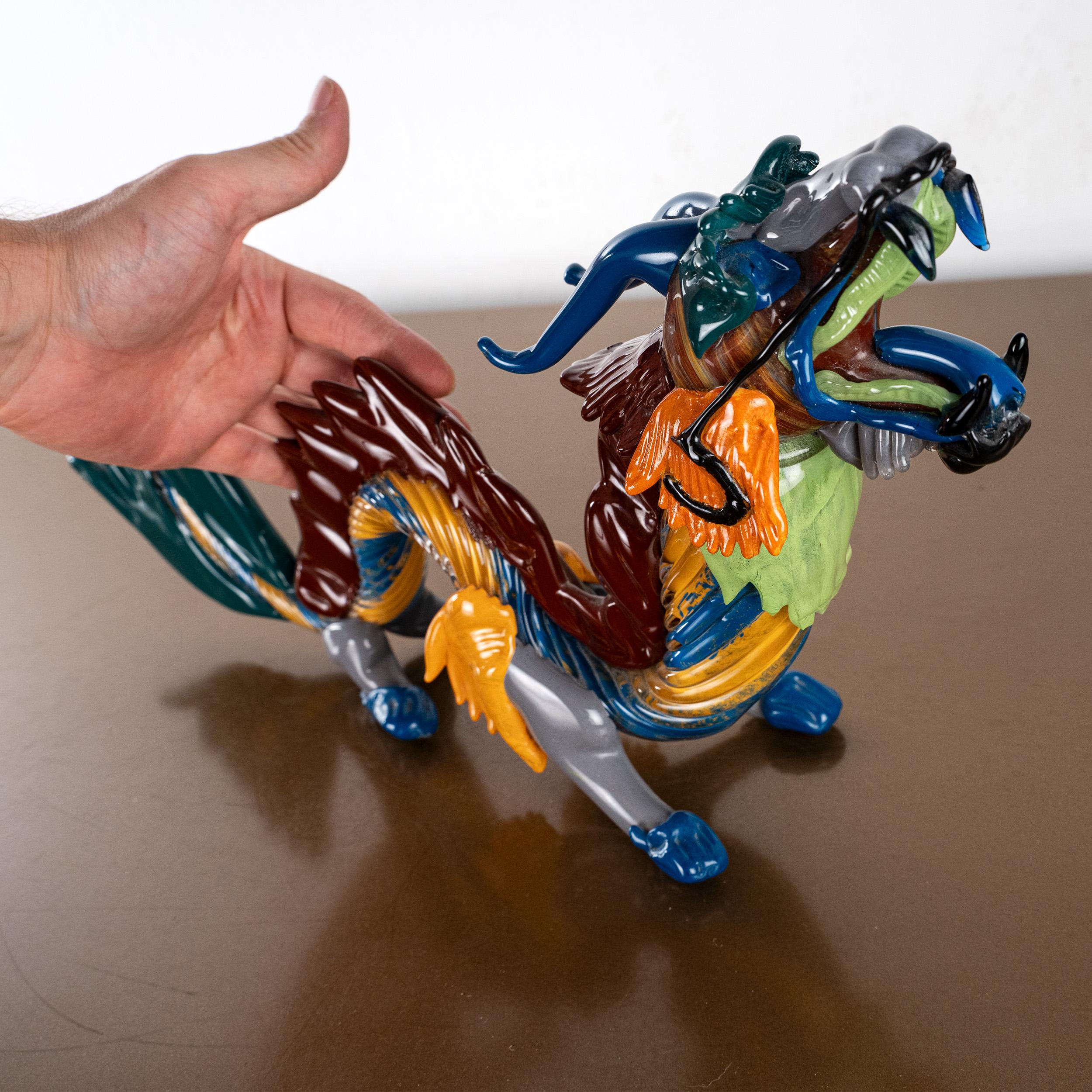 GIUMAN Murano Glas Skulptur Großer Drache, Made in Italy, auf Lager im Angebot 3