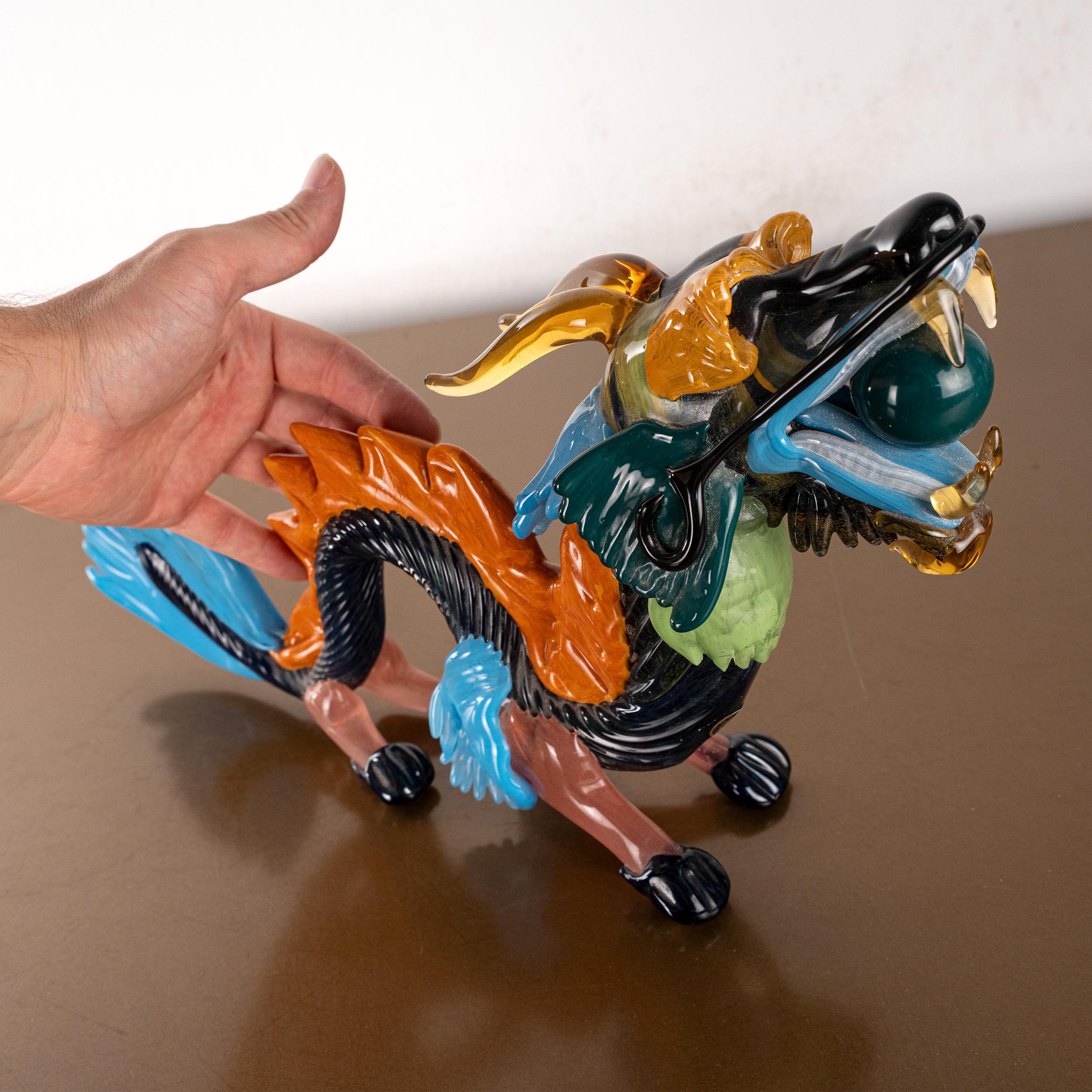GIUMAN Murano Glas Skulptur Großer Drache, Made in Italy, auf Lager im Angebot 4