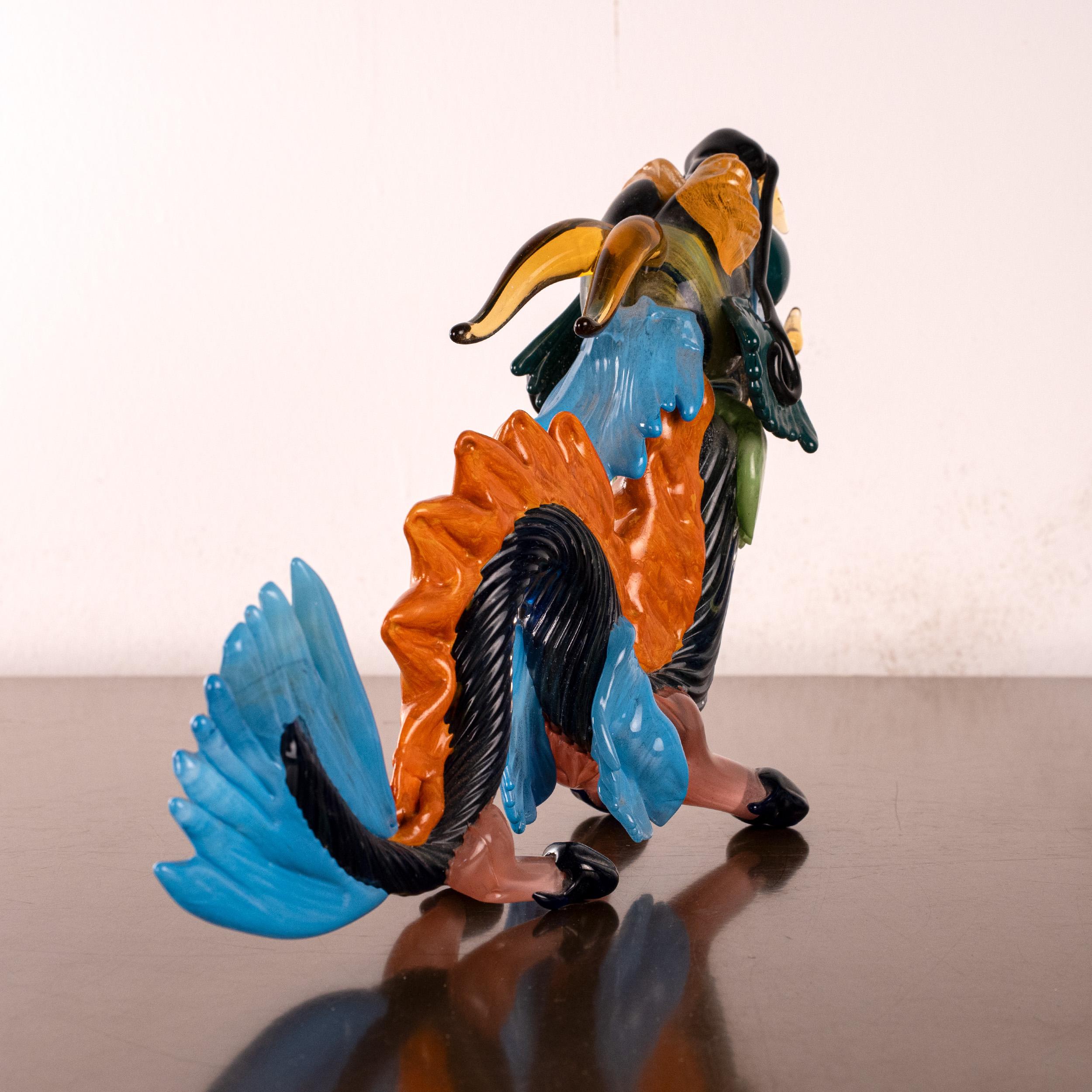 GIUMAN Murano Glas Skulptur Großer Drache, Made in Italy, auf Lager (Handgefertigt) im Angebot