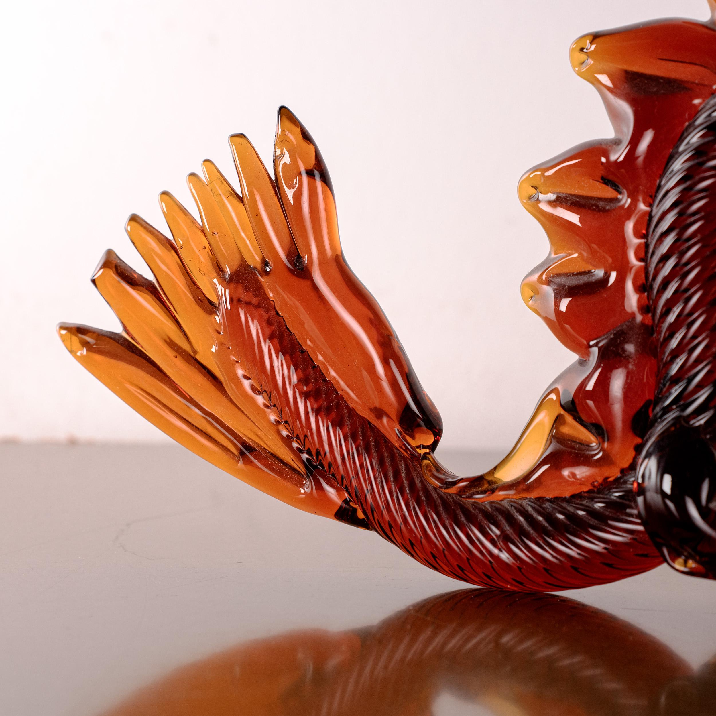 GIUMAN Murano Glas Skulptur Großer Drache, Made in Italy, auf Lager (20. Jahrhundert) im Angebot