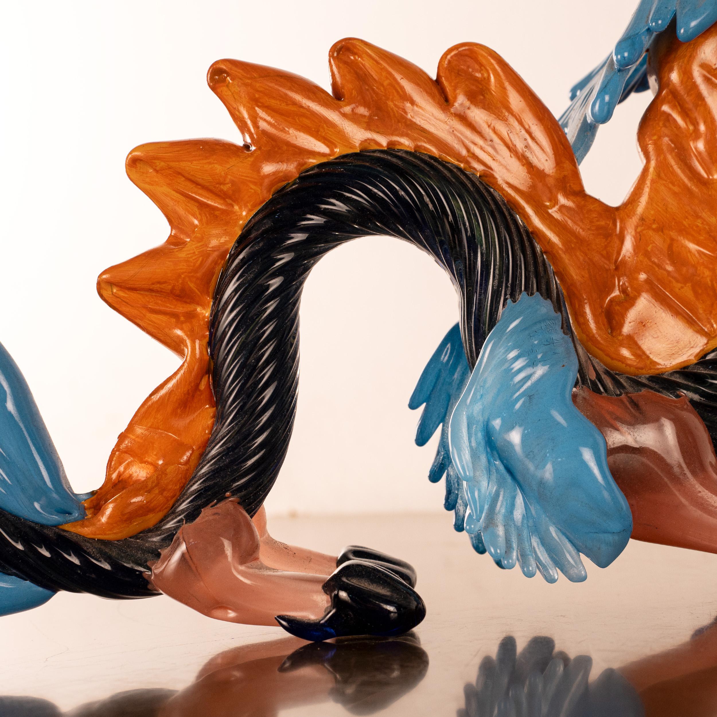 GIUMAN Murano Glas Skulptur Großer Drache, Made in Italy, auf Lager (20. Jahrhundert) im Angebot