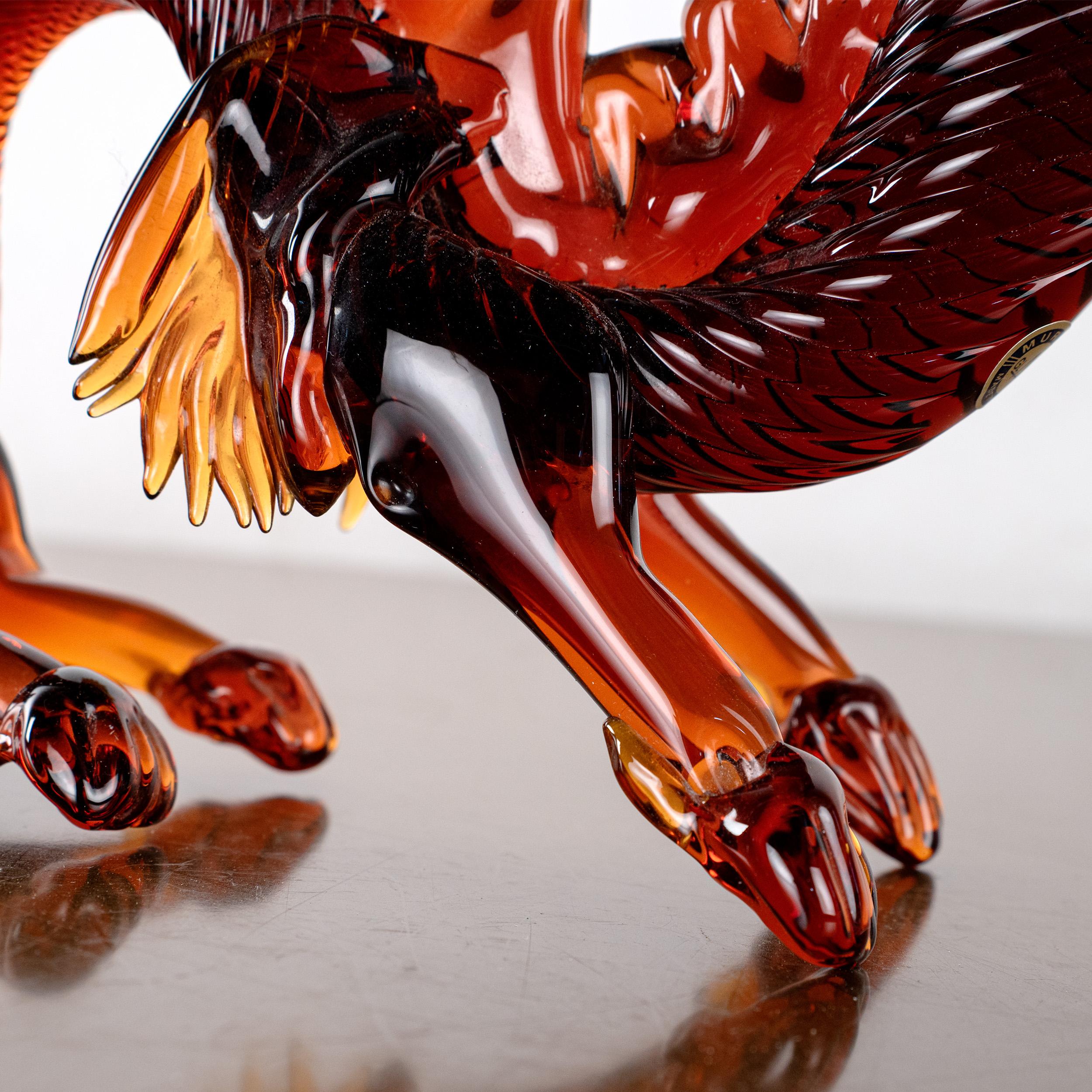 GIUMAN Murano Glas Skulptur Großer Drache, Made in Italy, auf Lager (Muranoglas) im Angebot