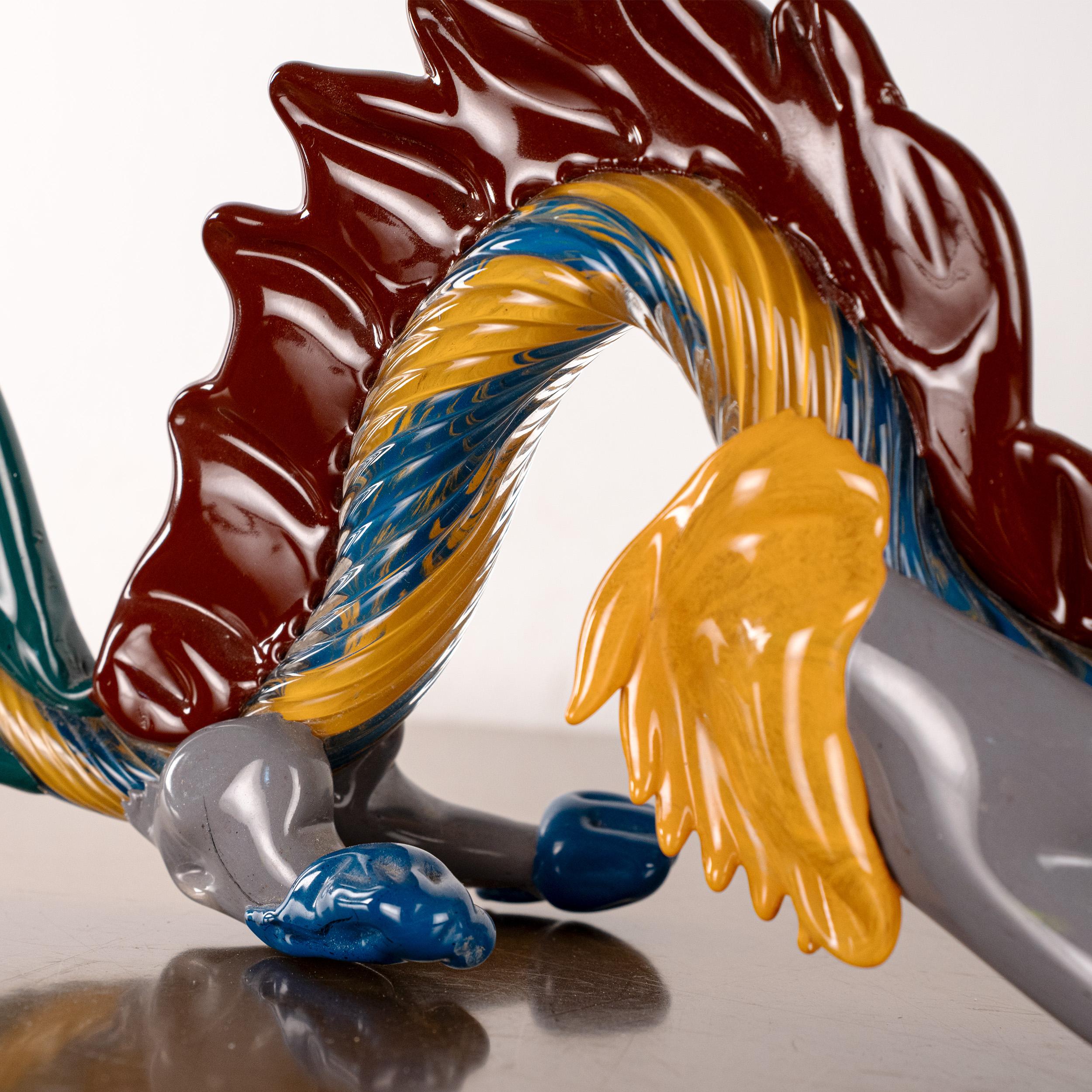 GIUMAN Murano Glas Skulptur Großer Drache, Made in Italy, auf Lager (Muranoglas) im Angebot