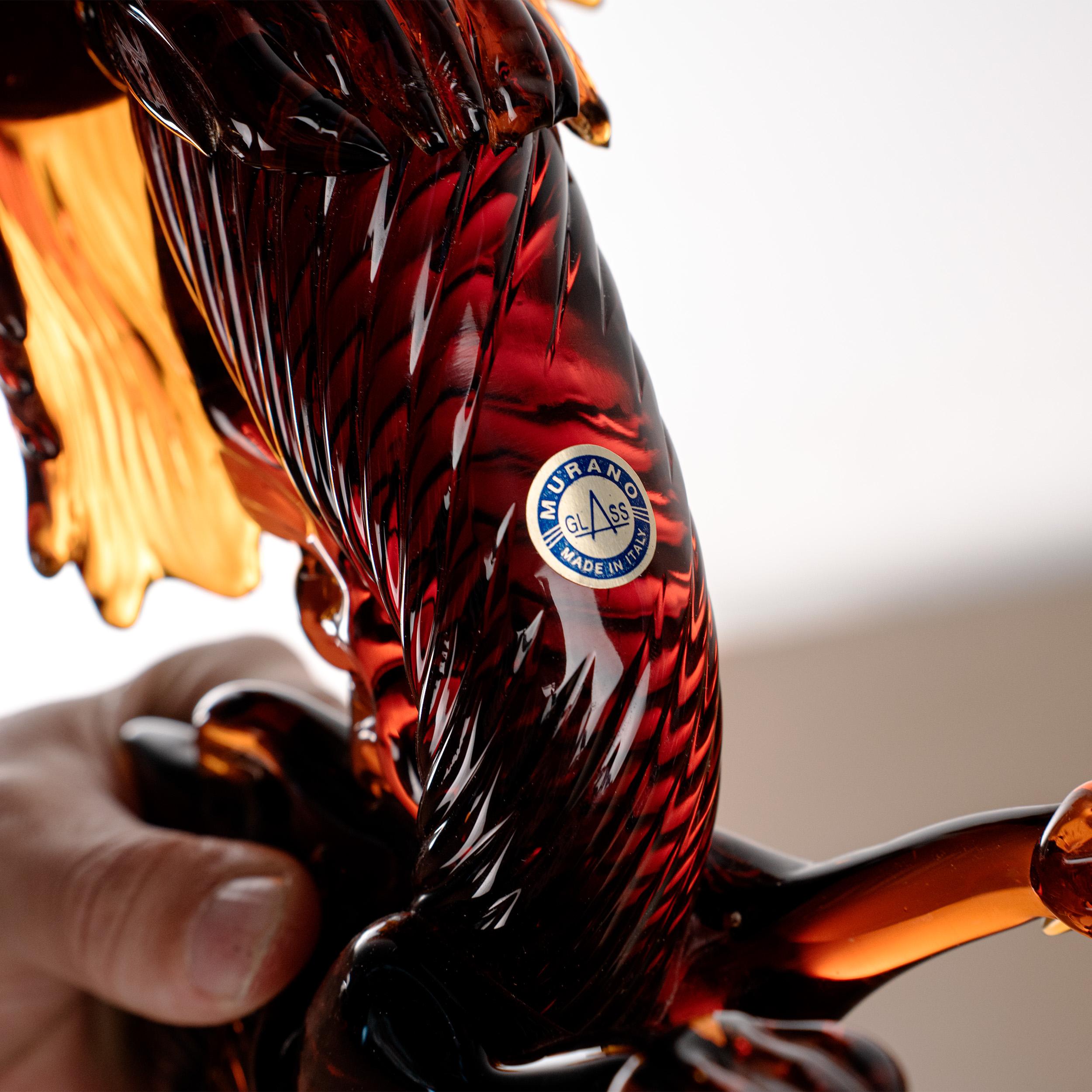 GIUMAN Murano Glas Skulptur Großer Drache, Made in Italy, auf Lager im Angebot 1