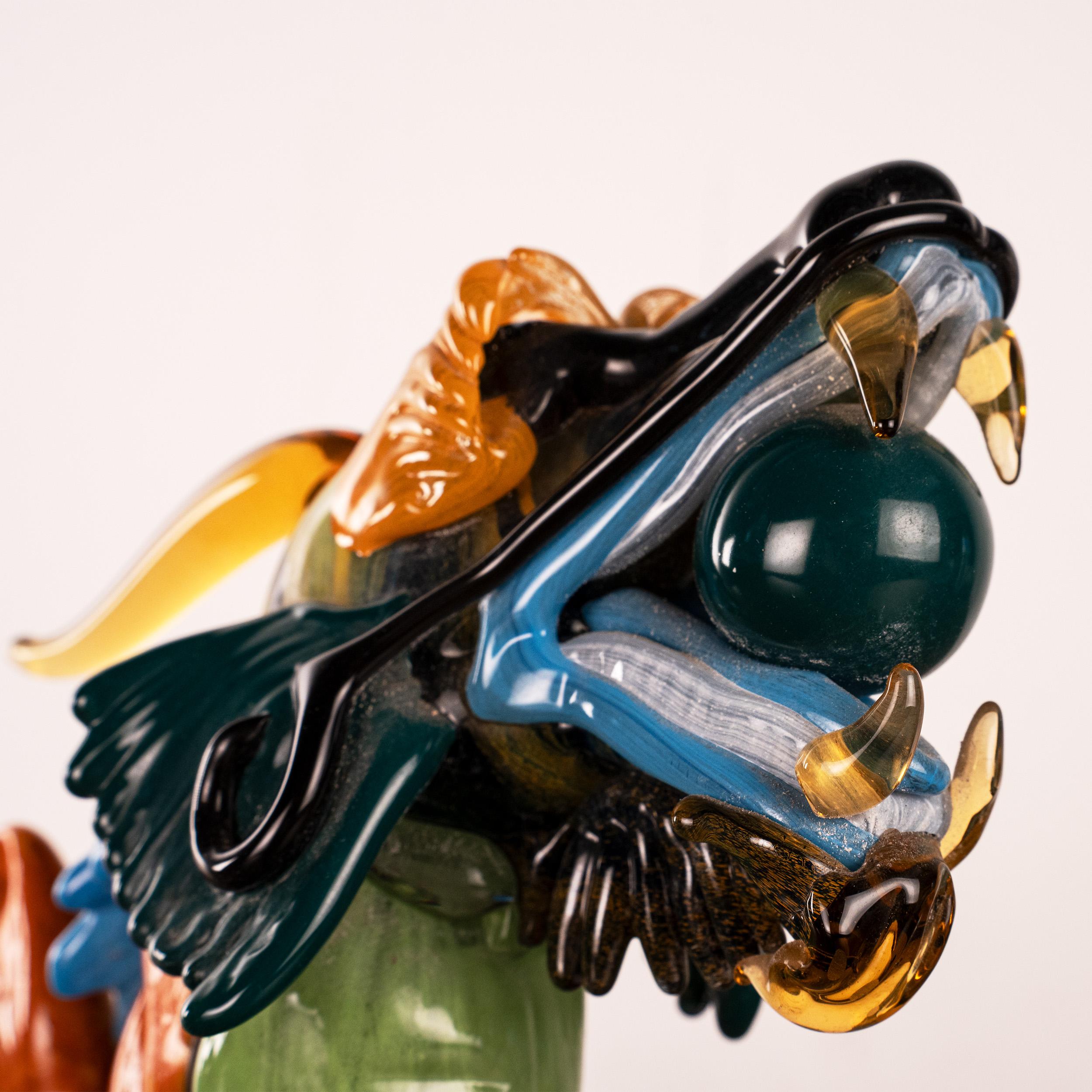 GIUMAN Murano Glas Skulptur Großer Drache, Made in Italy, auf Lager im Angebot 1