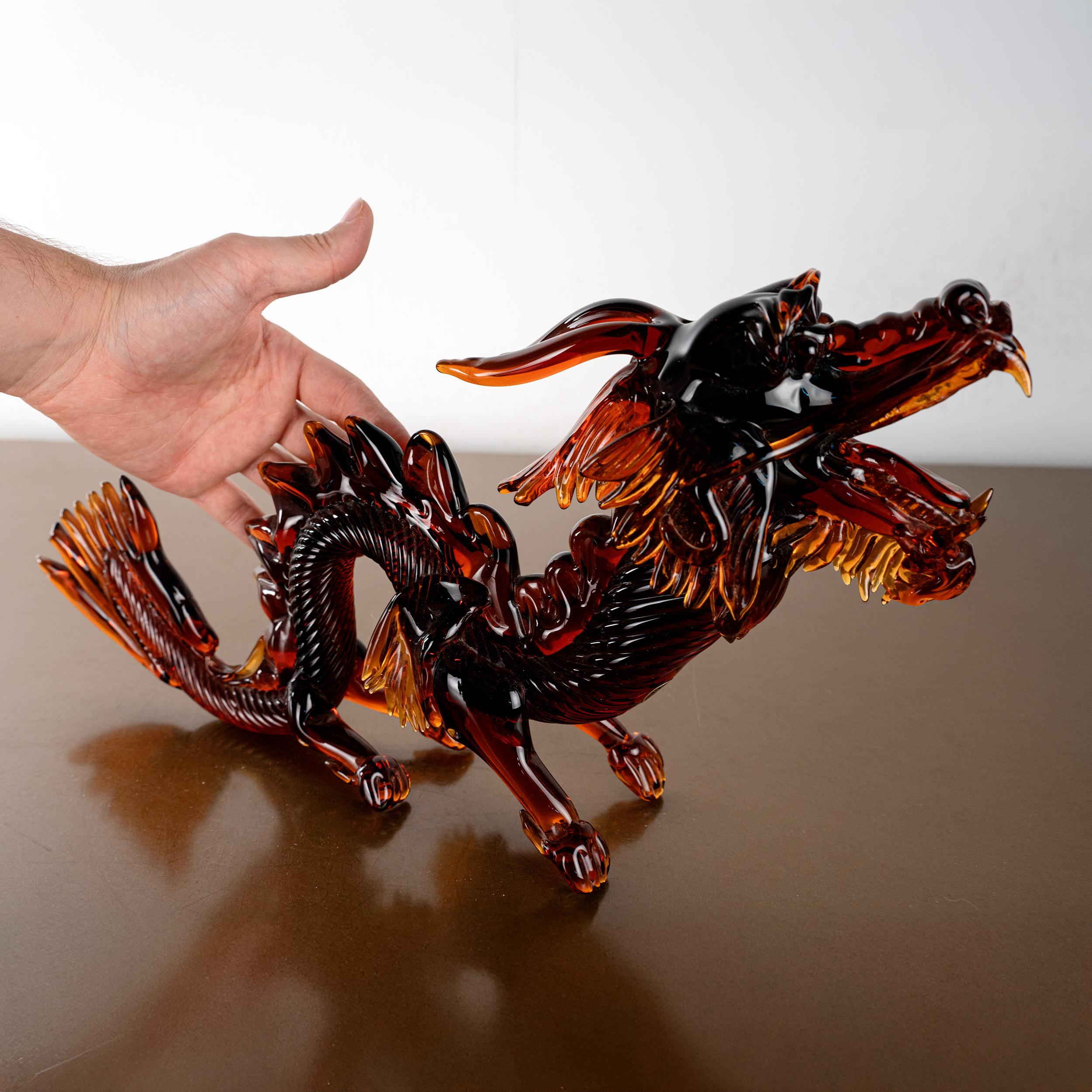 GIUMAN Murano Glas Skulptur Großer Drache, Made in Italy, auf Lager im Angebot 2