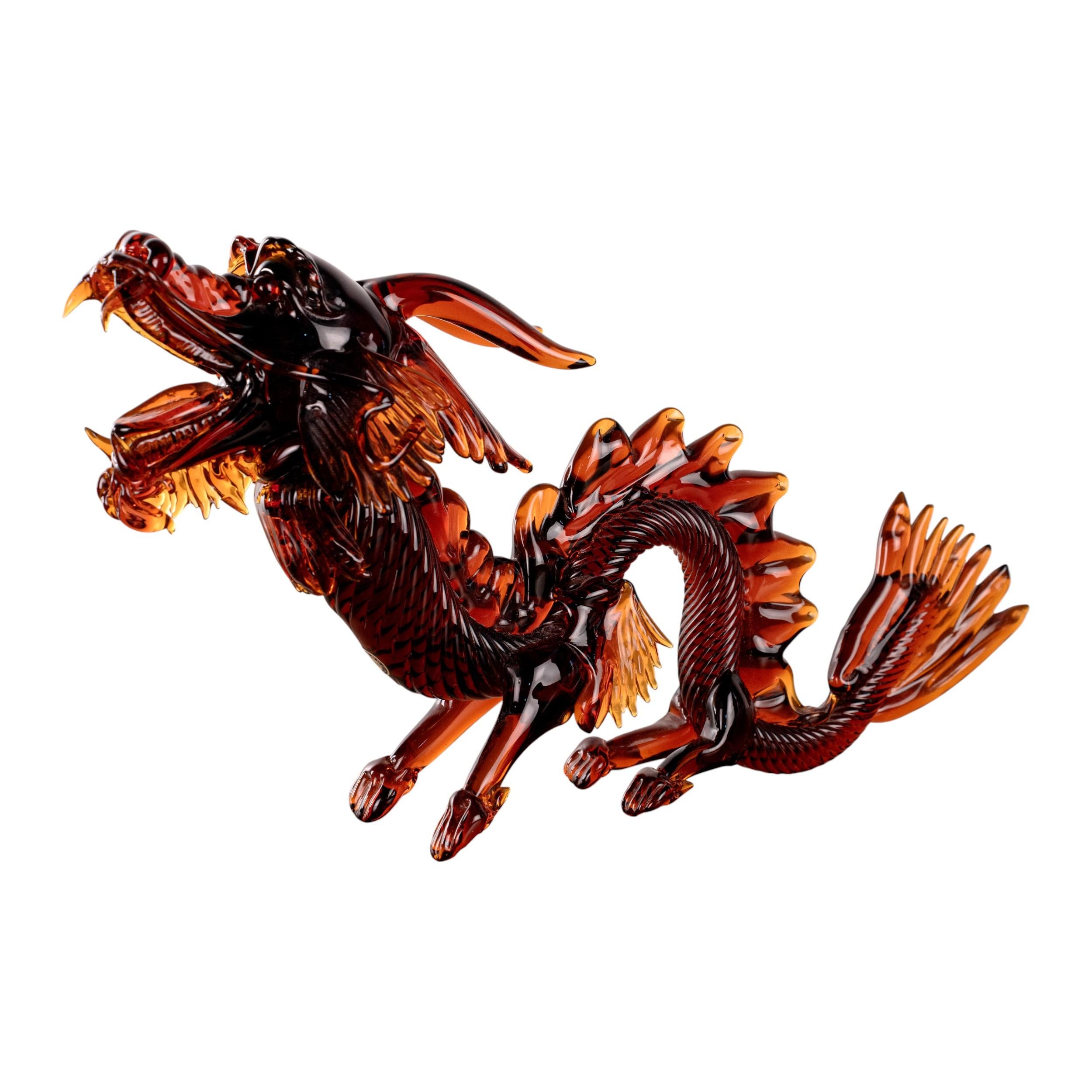 Scultura di drago grande in vetro di Murano GIUMAN, Made in Italy, disponibile in stock