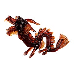 GIUMAN Murano Glass Big Dragon Sculpture, Made in Italy, Available in Stock