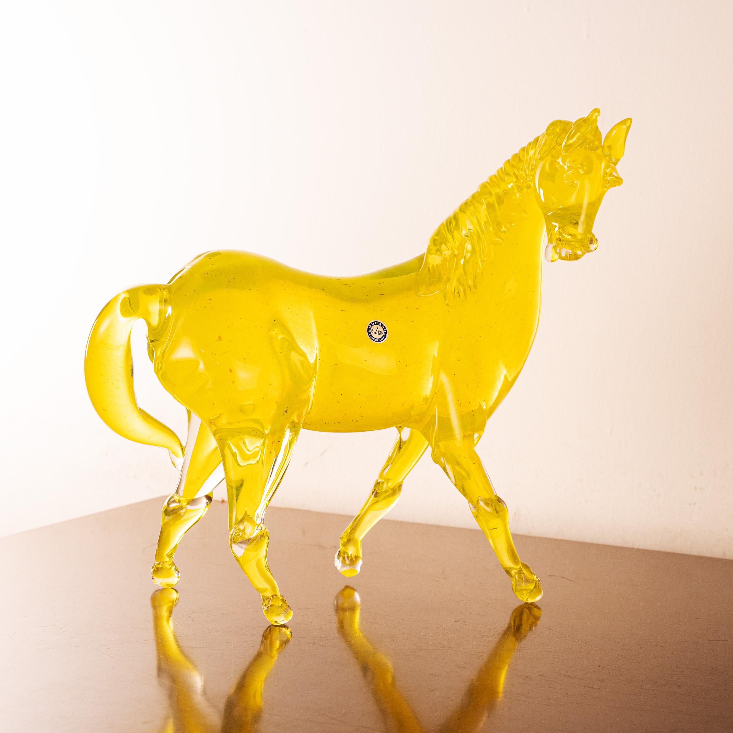 Sculture di grandi cavalli in vetro di Murano GIUMAN, Made in Italy, disponibili in stock in vendita 3