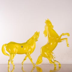 GIUMAN Murano Glass Big Horses Sculptures, Made in Italy, Available in Stock