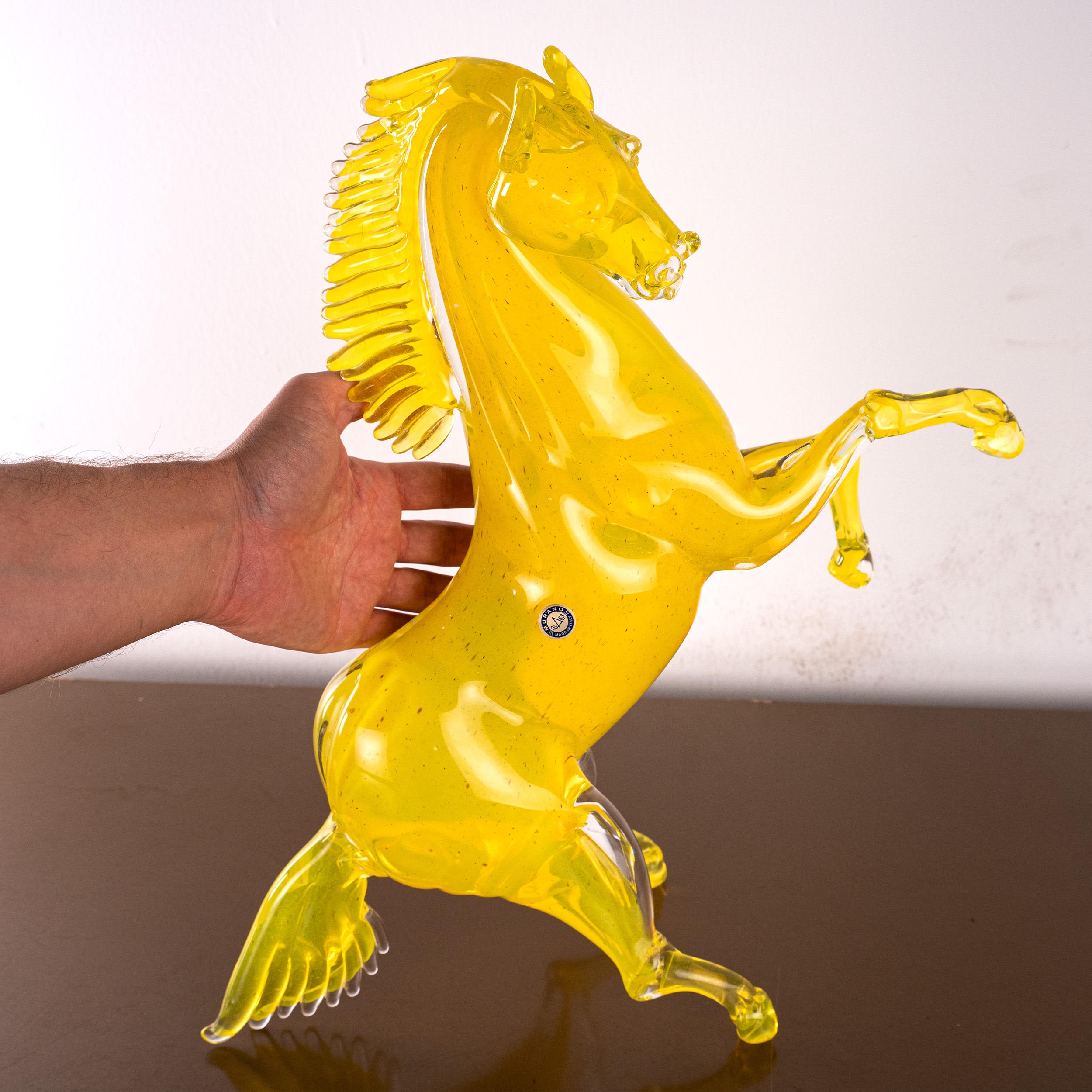 Sculture di grandi cavalli in vetro di Murano GIUMAN, Made in Italy, disponibili in stock in vendita 2