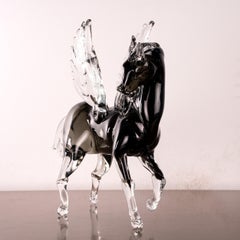 GIUMAN Murano Glass handmade Pegasus Sculpture Made in Italy, Available in Stock