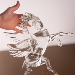 GIUMAN Murano Glass Winged Horse Sculpture, Made in Italy, Available in Stock