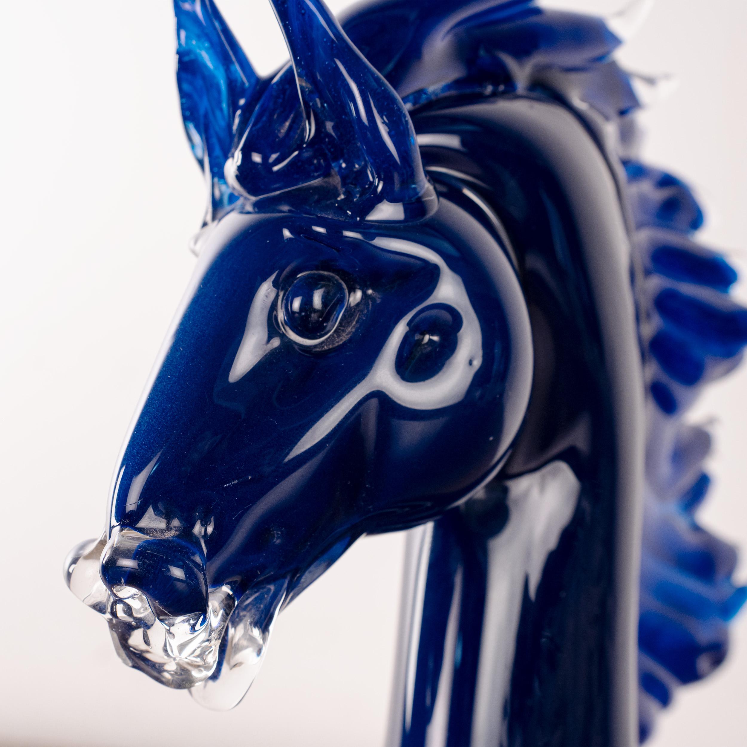 GIUMAN signiert Murano Glas Big Horse Head Skulptur, Made in Italy, auf Lager im Zustand „Gut“ im Angebot in Venezia, IT