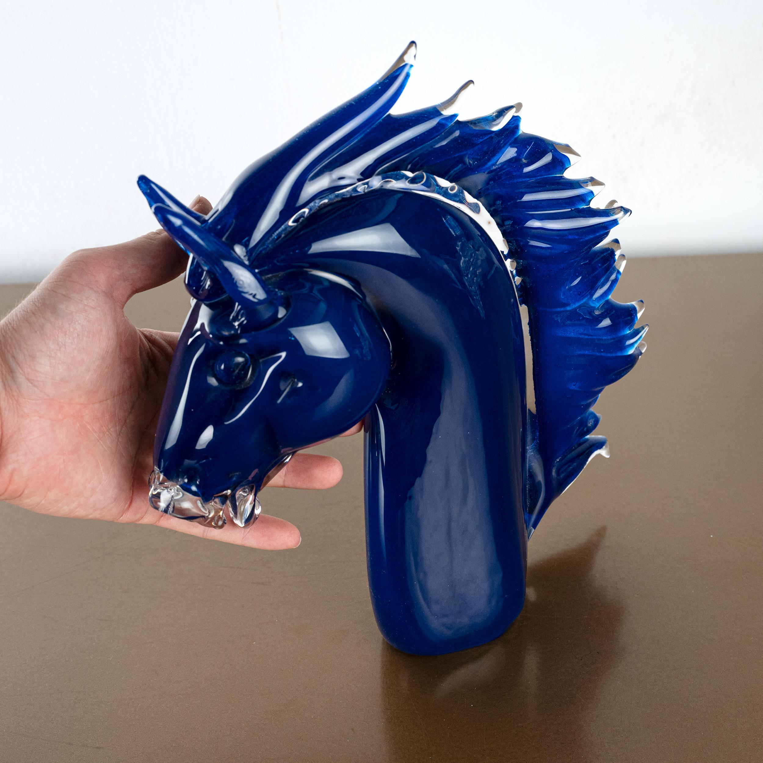 GIUMAN signiert Murano Glas Big Horse Head Skulptur, Made in Italy, auf Lager im Angebot 1