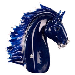 GIUMAN signed Murano Glass Big Horse Head Sculpture, Made in Italy, in Stock