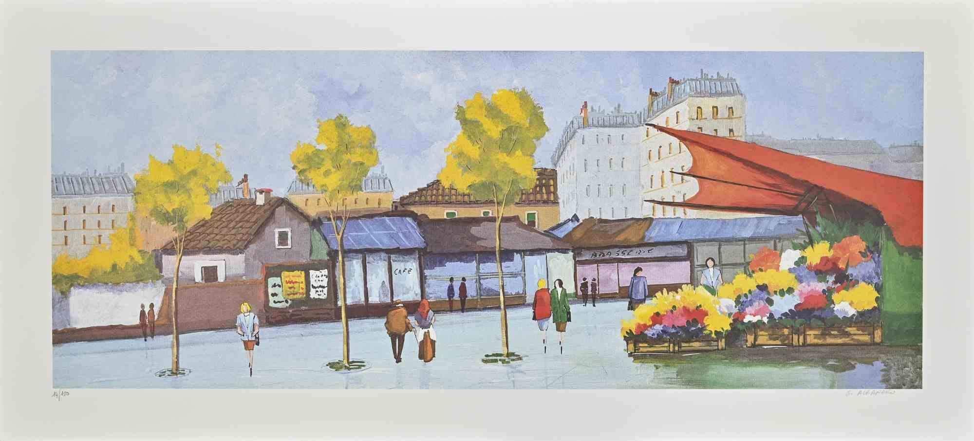 The City is an artwork realized in the 1980s by Giuseppe Aleandro

Hand signed and numbered on the lower margin.

Mixed colored serigraph.

Edition of 14/150 prints.