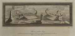 Ancient Mediterranean Boats - Etching Giuseppe Aloja  - 18th Century