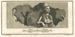 Antique Pompeian Fresco - Etching by Giuseppe Aloja - 18th Century