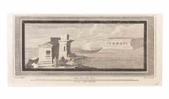 Paysage marin - Gravure par  Giuseppe Aloja - 18e siècle