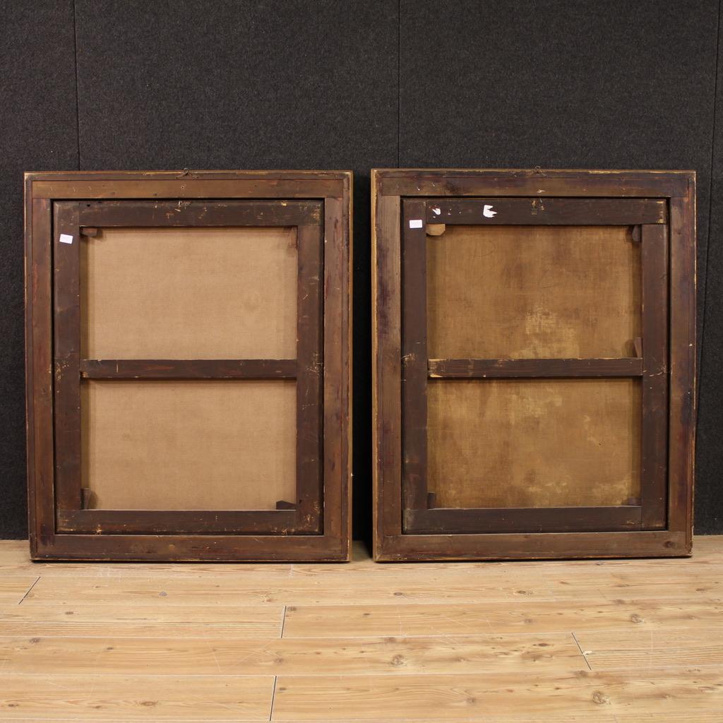 Pair of 18th Century Oil on Canvas Italian Portraits Paintings, 1770s For Sale 7