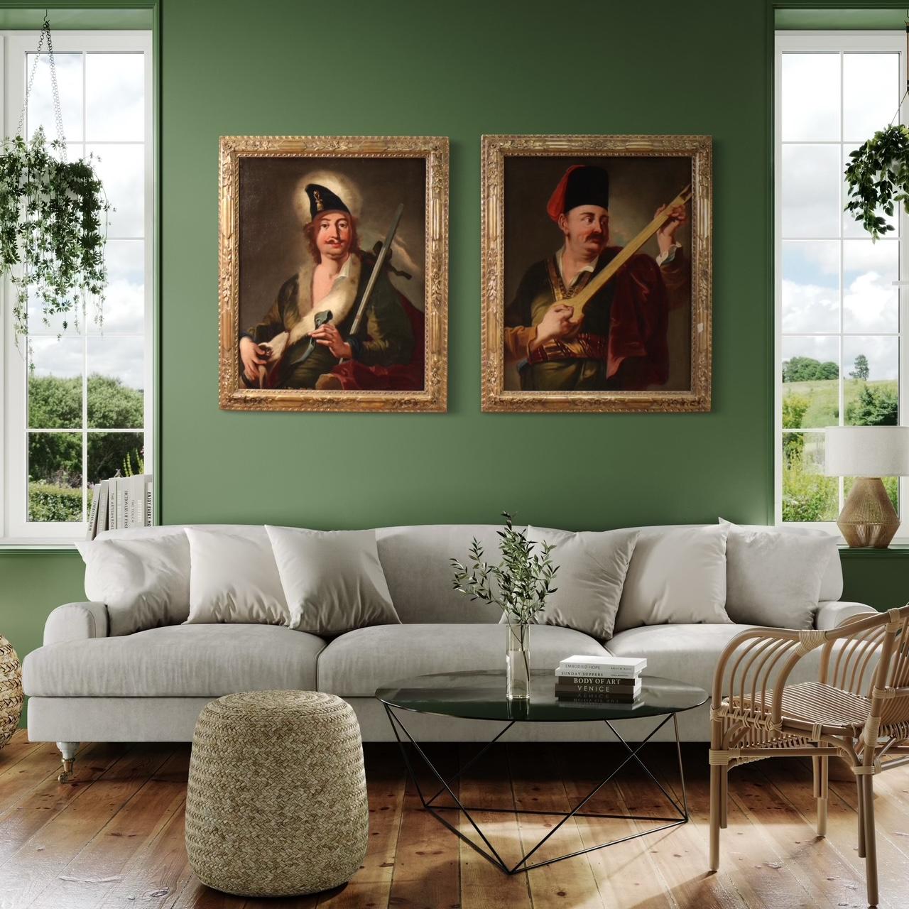 Pair of 18th Century Oil on Canvas Italian Portraits Paintings, 1770s For Sale 3