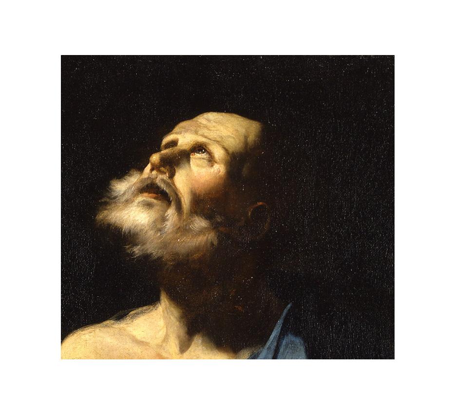 18th Century by Giuseppe Antonio Petrini, Portrait of Saint Peter, Oil on canvas For Sale 3