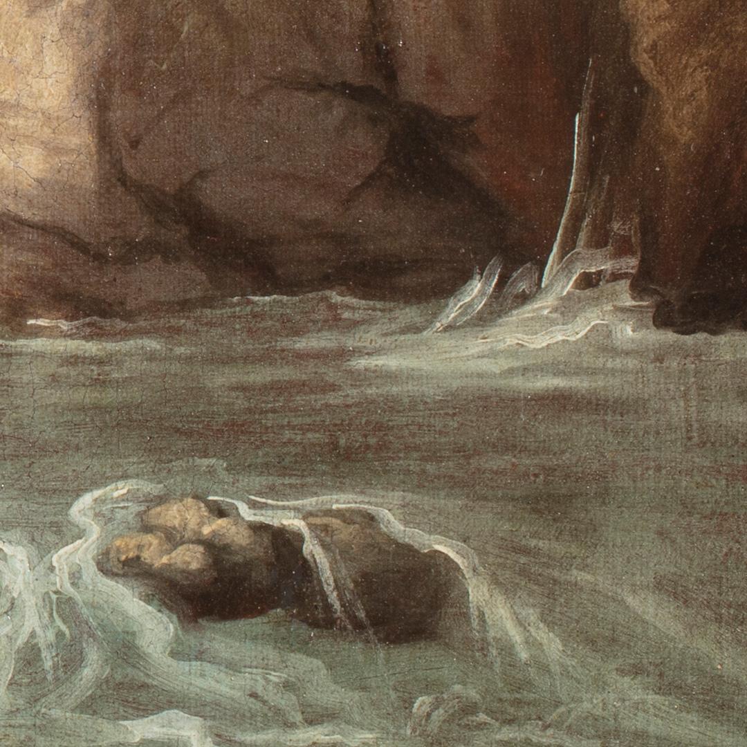 Giuseppe Pianca, Hirte mit Ziege und Fluss, Öl auf Leinwand, 18. Jahrhundert im Angebot 1