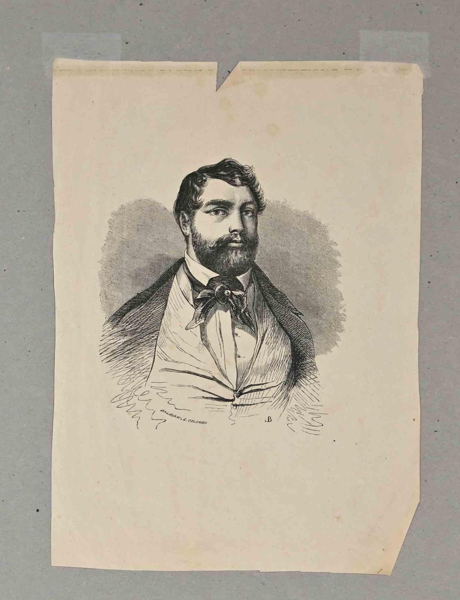 Porträt – Lithographie von Giuseppe Balbiani – 19. Jahrhundert im Angebot 1