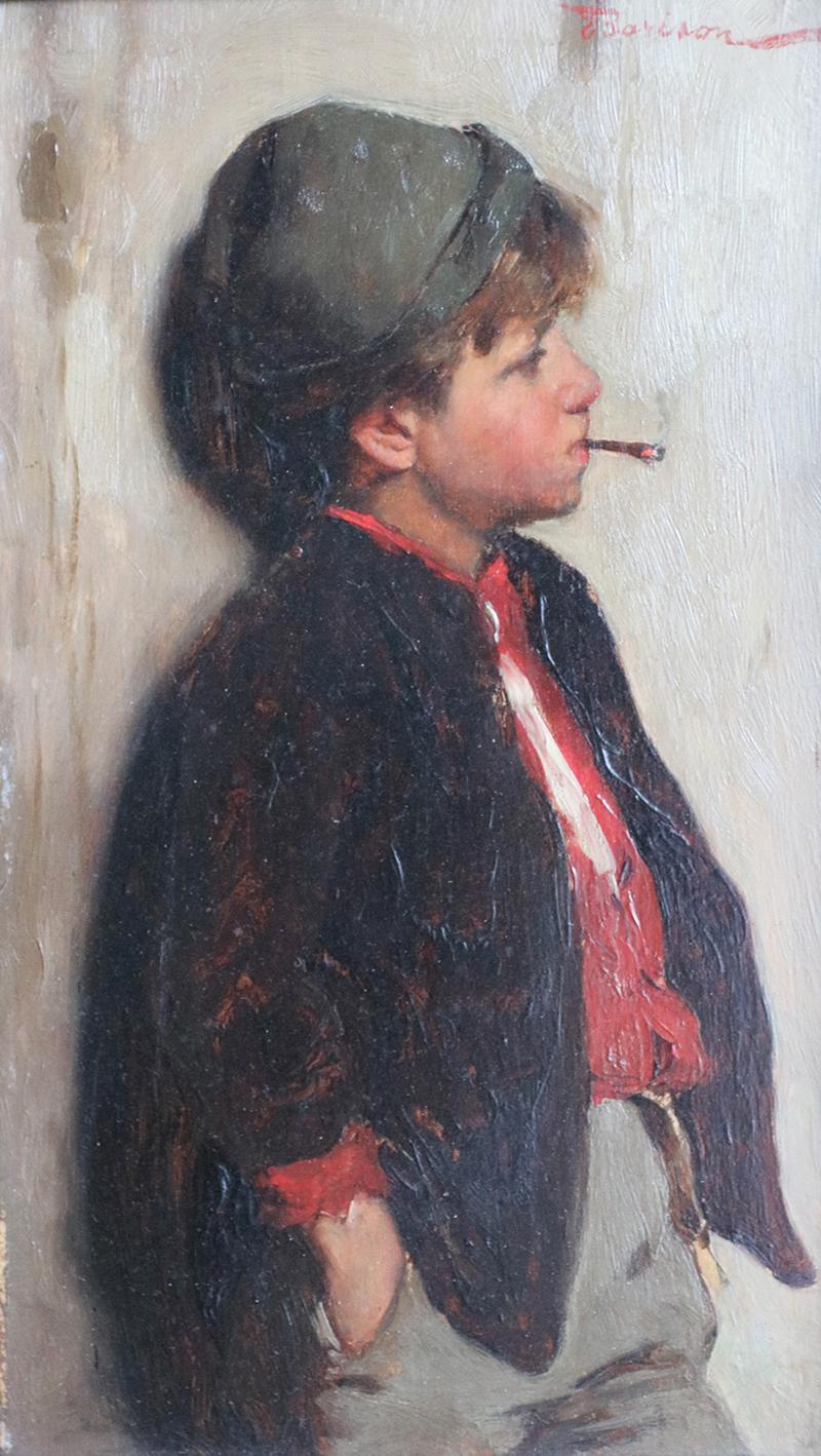 Giuseppe Barison (Triëst 1853-1931)

Furfante di strada fumante
Firmato 'GBarison' (in alto a destra)
Olio su pannello, 25x15 cm (inclusa cornice: 43x33 cm)
Larghezza telaio: 4 cm
Peso: 1,46 kg
Condizioni: ottime condizioni

Giuseppe