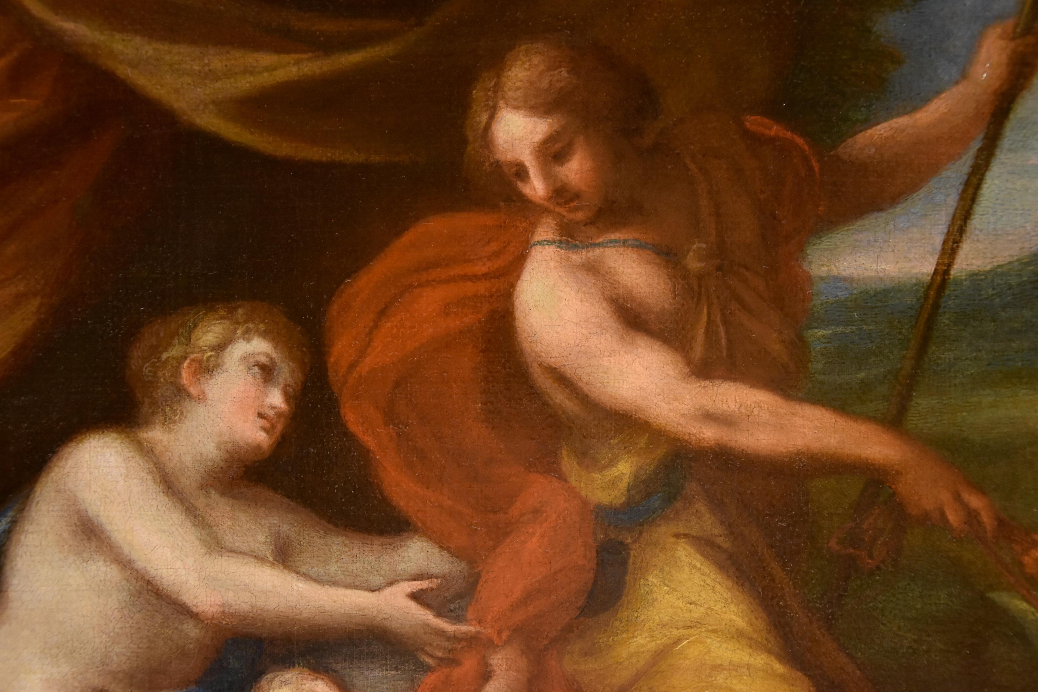 Venus Adonis Cupid Chiari 17/18th Century Paint Oil on canvas Old master Italian For Sale 5