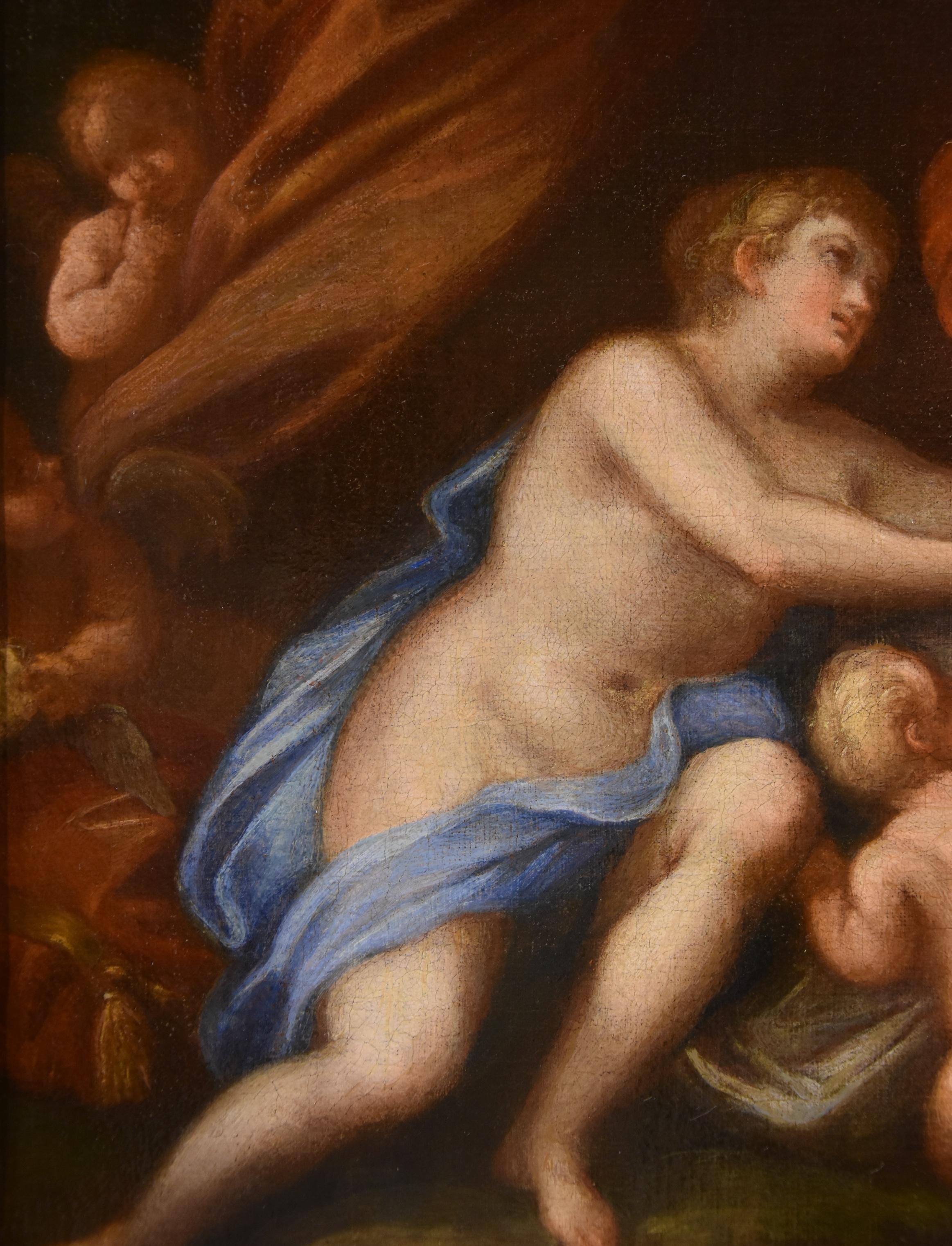 Venus Adonis Cupid Chiari 17/18th Century Paint Oil on canvas Old master Italian For Sale 8