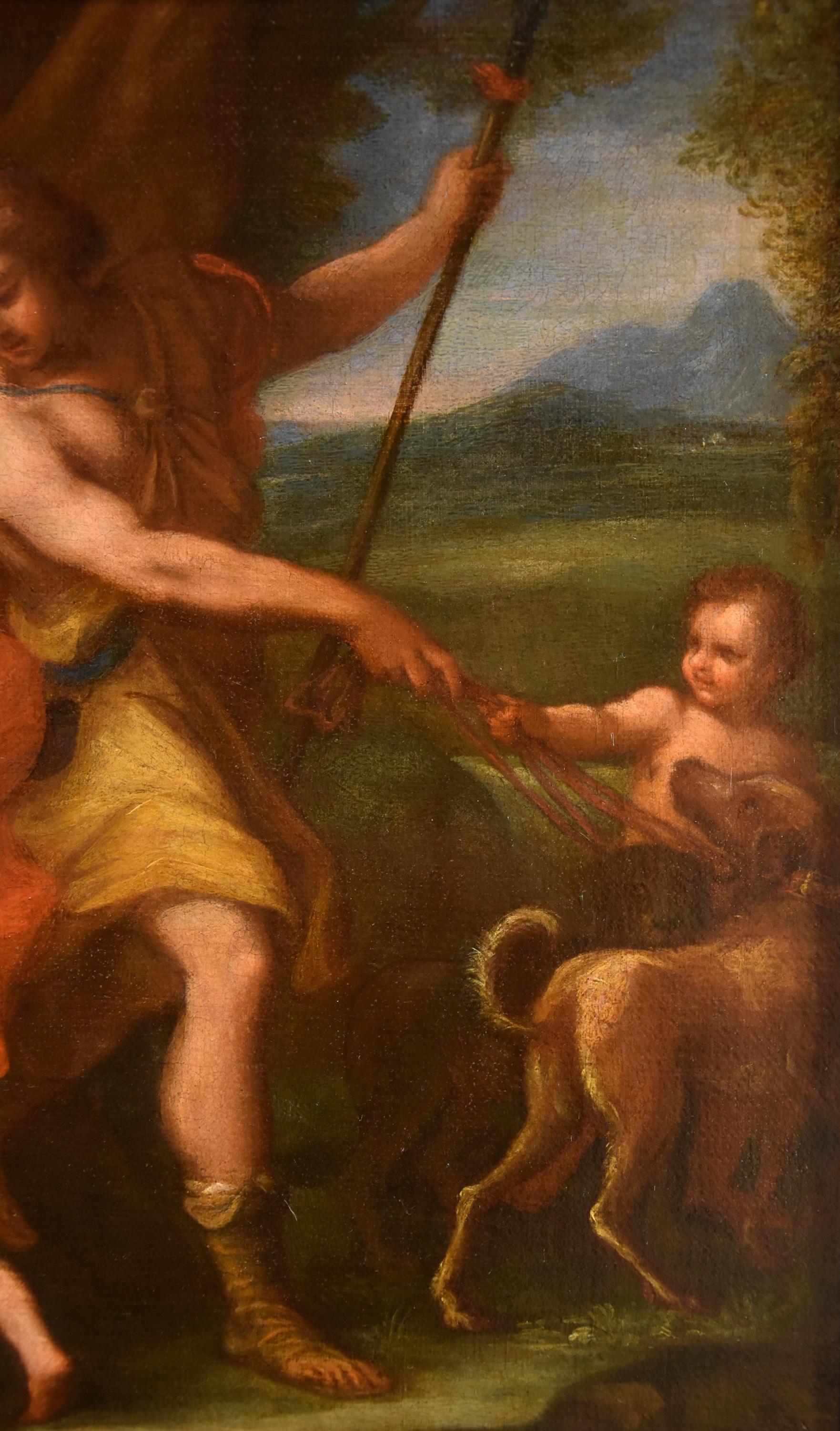 Venus Adonis Cupid Chiari 17/18th Century Paint Oil on canvas Old master Italian For Sale 9