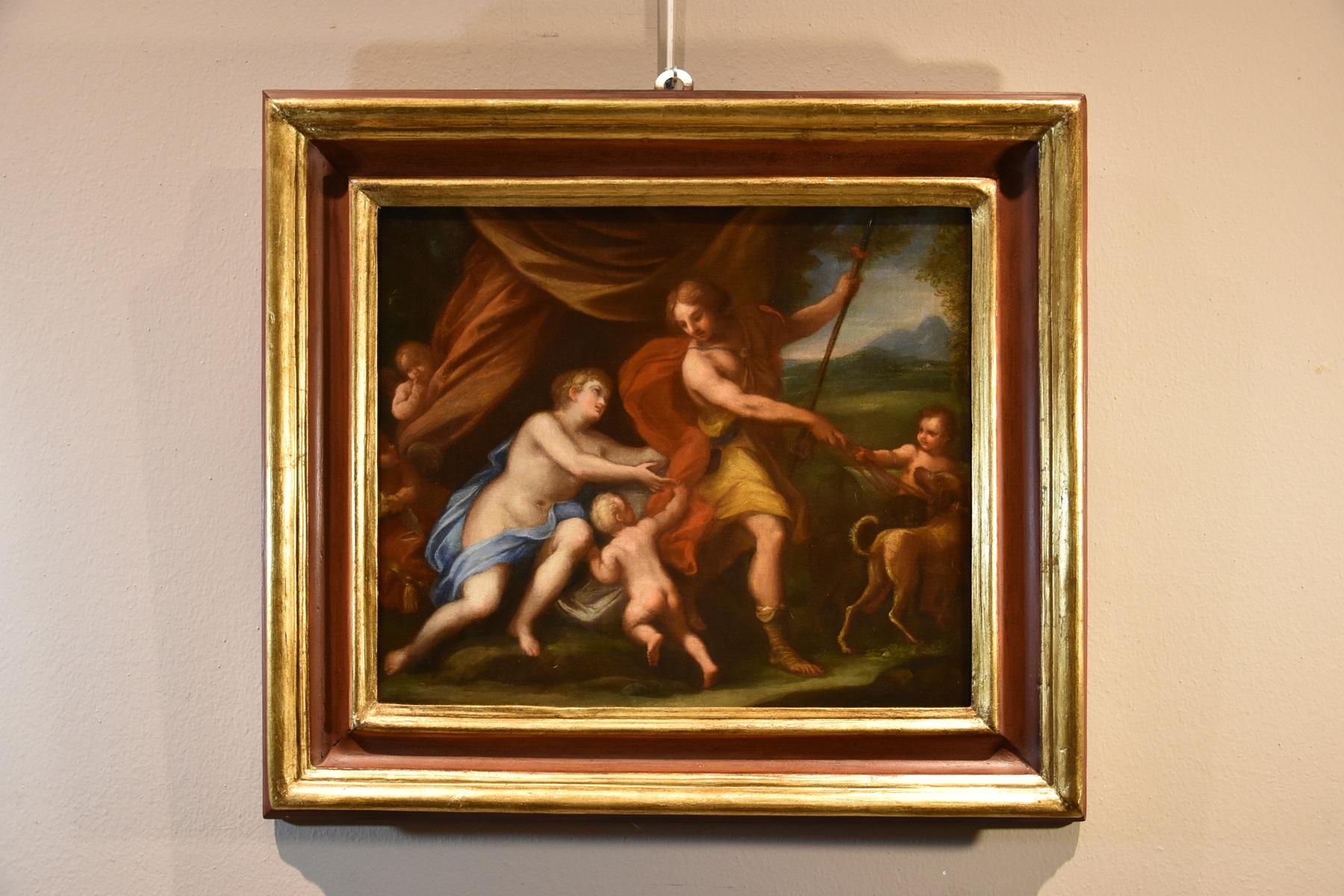 Venus Adonis Cupid Chiari 17/18th Century Paint Oil on canvas Old master Italian - Old Masters Painting by Giuseppe Bartolomeo Chiari (Rome 1654–1727)