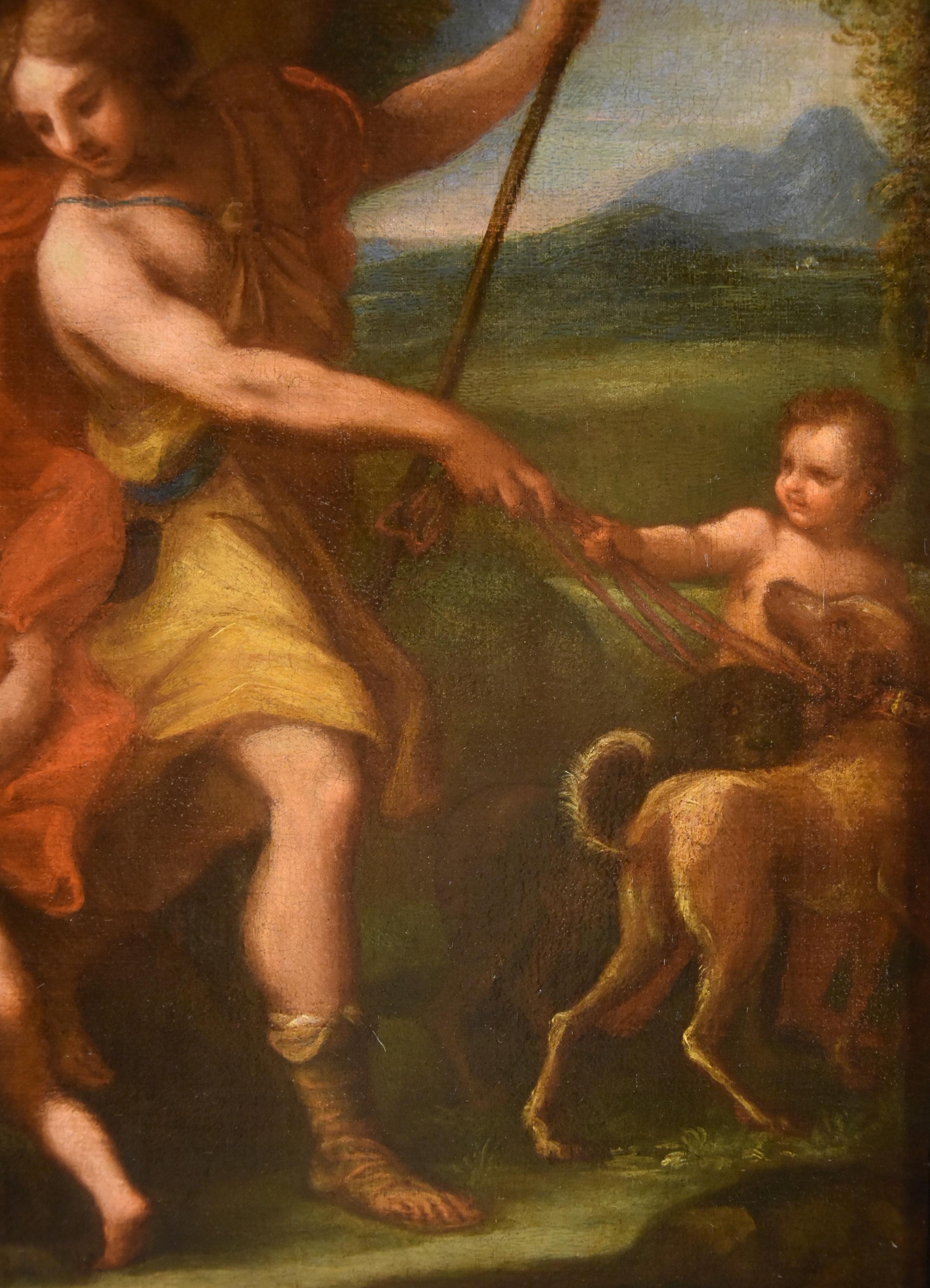Venus Adonis Cupid Chiari 17/18th Century Paint Oil on canvas Old master Italian For Sale 2
