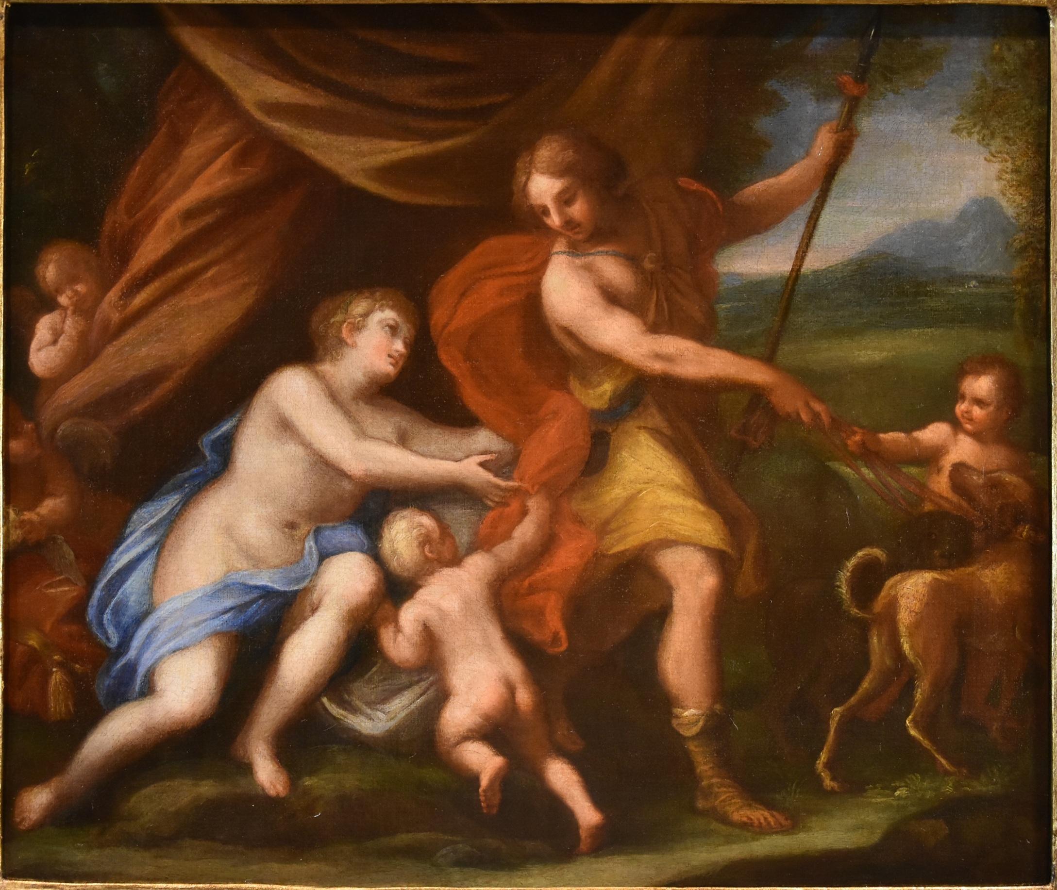 Giuseppe Bartolomeo Chiari (Rome 1654–1727) Nude Painting - Venus Adonis Cupid Chiari 17/18th Century Paint Oil on canvas Old master Italian