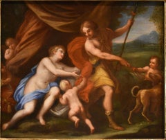 Venus Adonis Cupid Chiari 17/18th Century Paint Oil on canvas Old master Italian