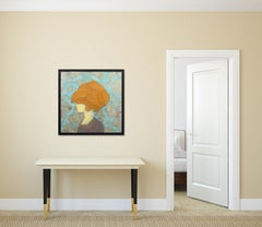 Mujer de oro - Obra de Arte Original Retrato Figurativo en Técnica Mixta Enmarcado