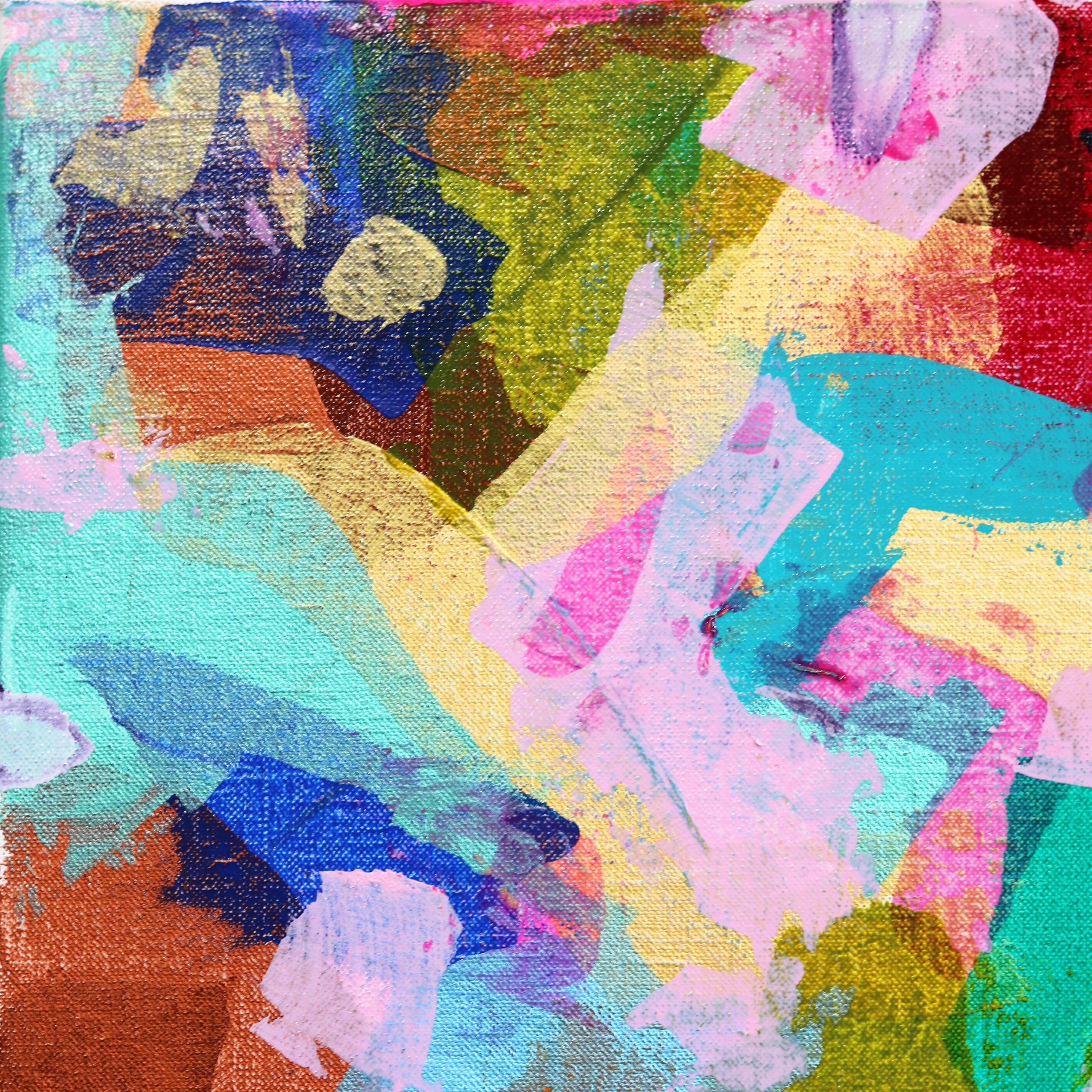 Monstera 6, vibrant feuillage expressionniste abstrait, peinture d'origine en techniques mixtes - Expressionniste Painting par Giuseppe Beddru