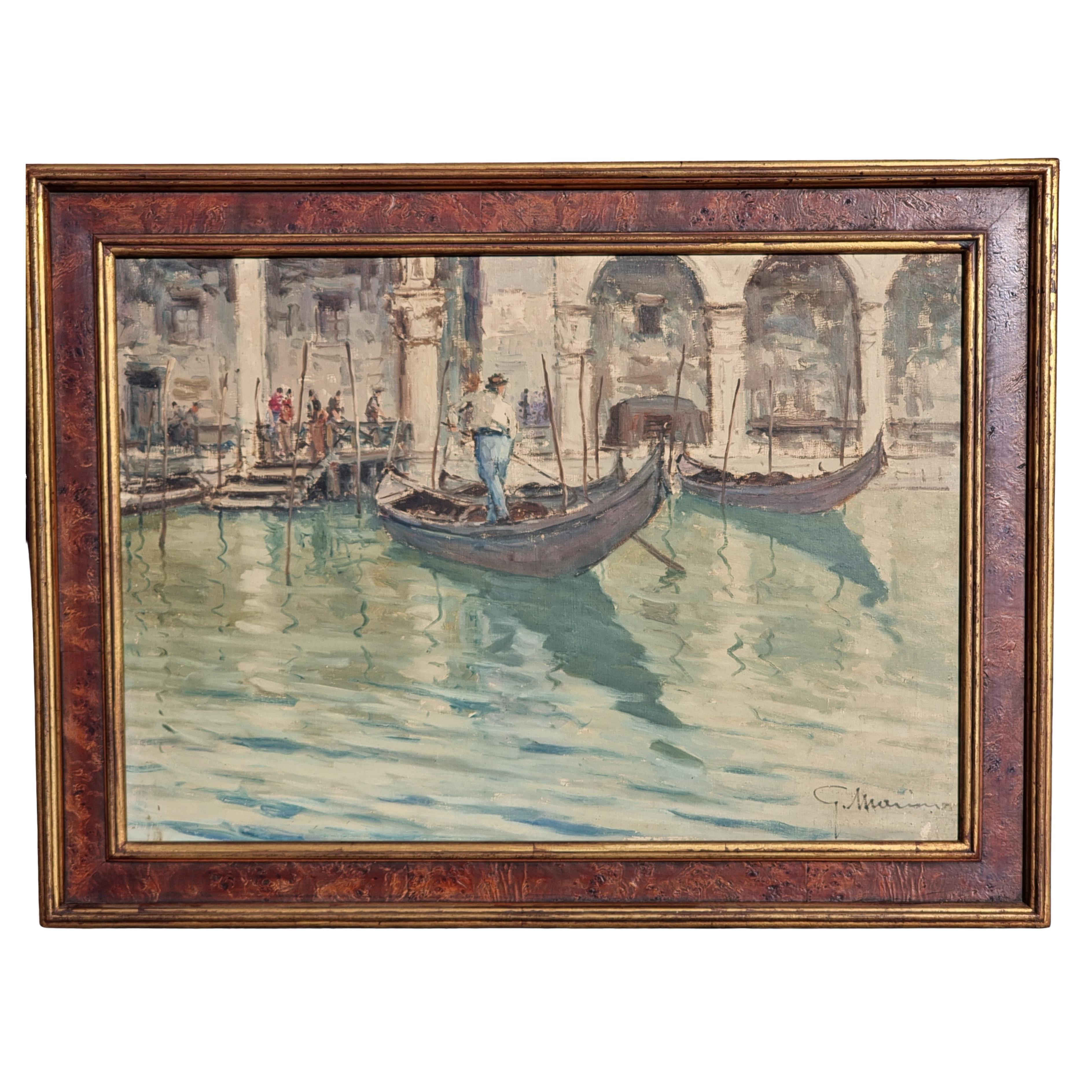 Giuseppe "Bepi" Marino, Ferry in Venice - View of Venetian Canals For Sale