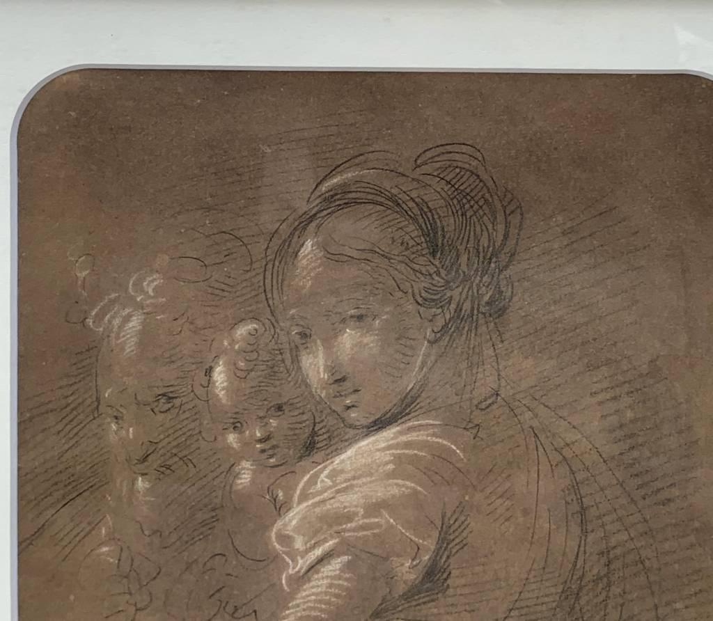 Giuseppe Bernardino Bison (Venezia) - Disegno dell'inizio del XIX secolo - Sacra Famiglia in vendita 4