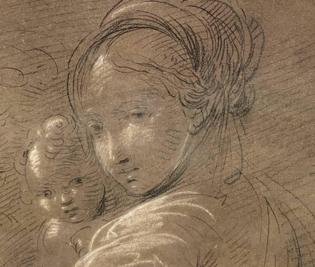 Giuseppe Bernardino Bison (Venezia) - Disegno dell'inizio del XIX secolo - Sacra Famiglia in vendita 6