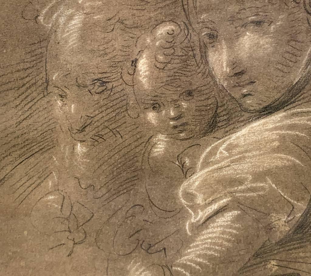 Giuseppe Bernardino Bison (Venezia) - Disegno dell'inizio del XIX secolo - Sacra Famiglia in vendita 7